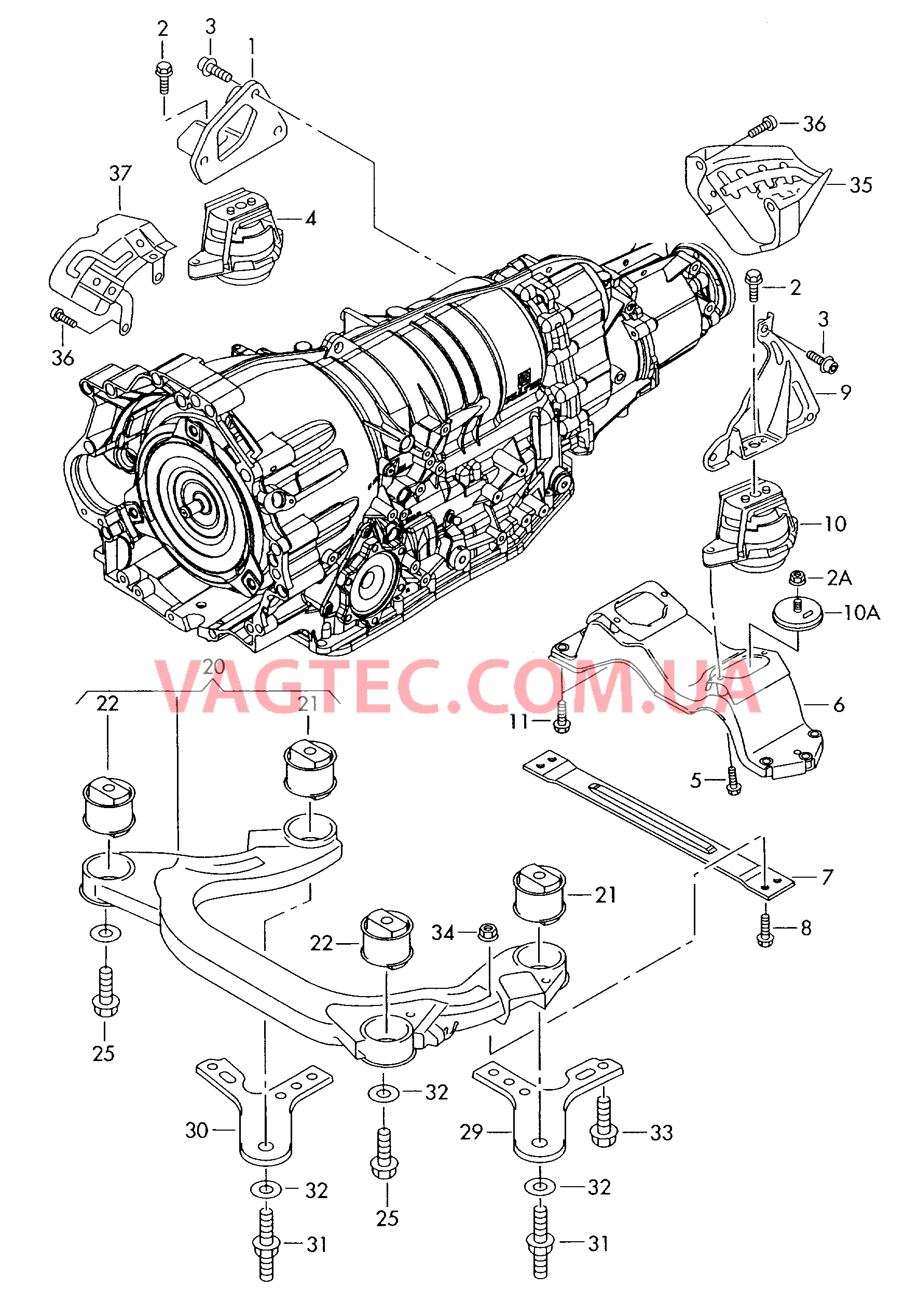 Детали крепежные для КП 6-ступенчатая АКП Полный привод  для VOLKSWAGEN Phaeton 2002