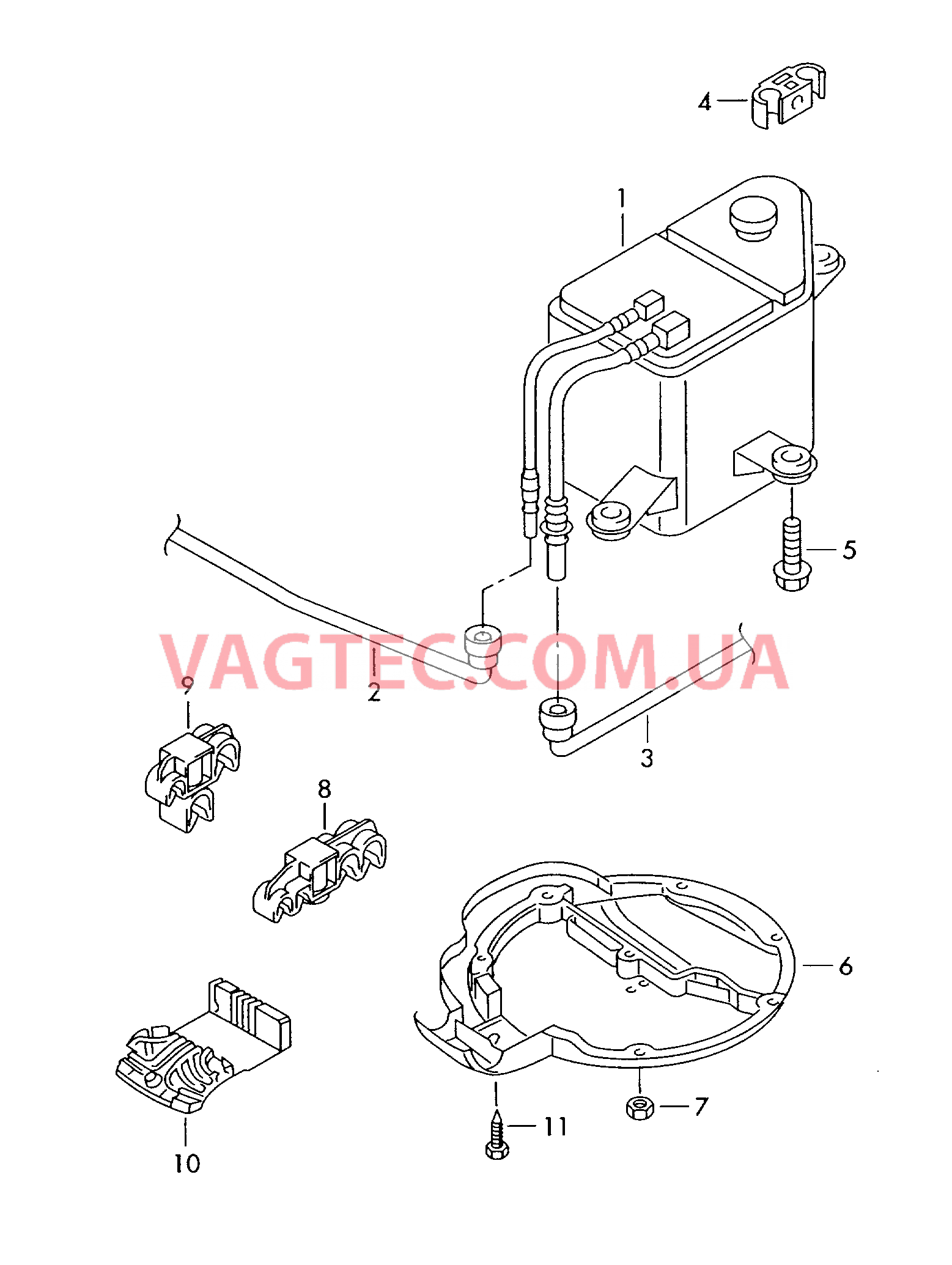 Cистема улавл. паров топлива  для VOLKSWAGEN Phaeton 2009-1