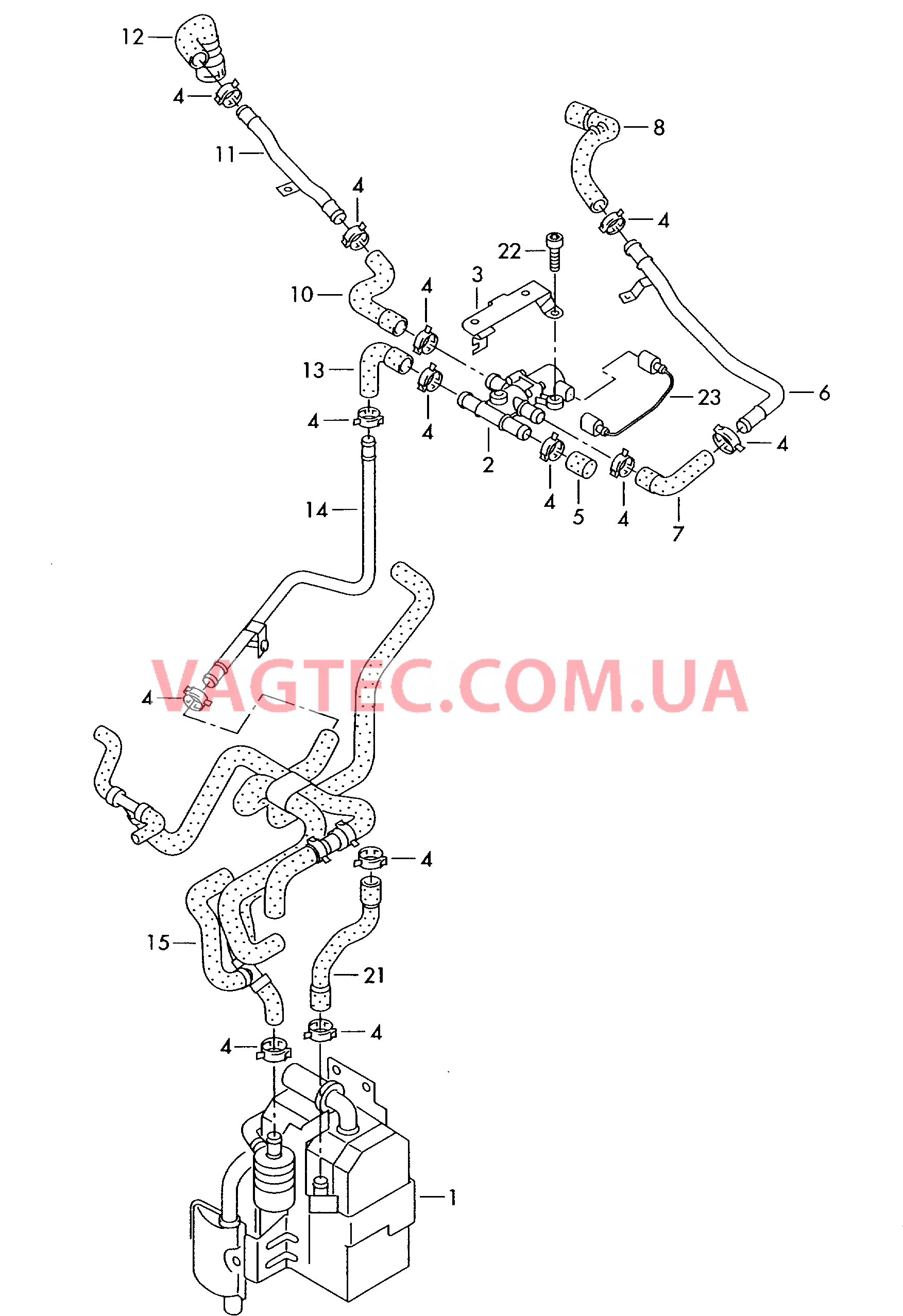 Автономный отопитель Шланги ОЖ  для VOLKSWAGEN Phaeton 2009-1