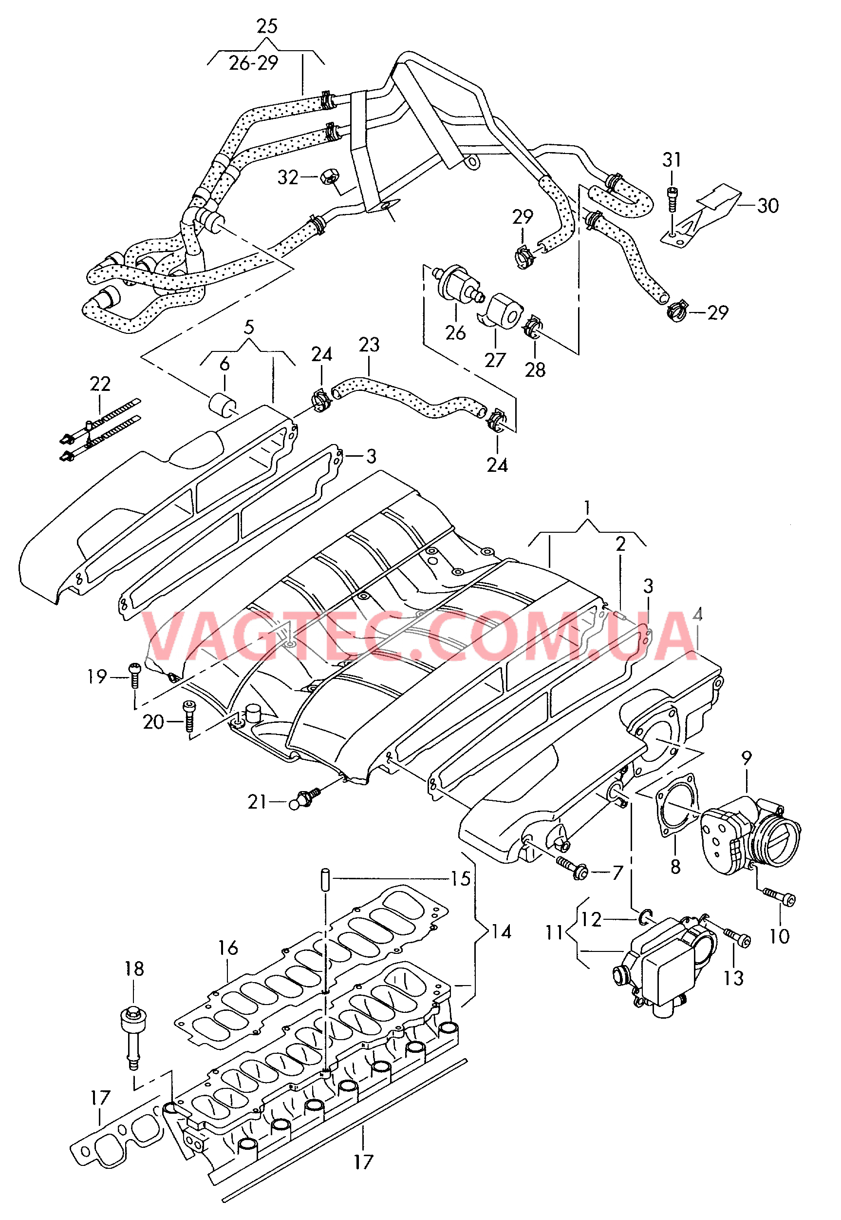 Cистема впуска воздуха  для VOLKSWAGEN Phaeton 2009-1