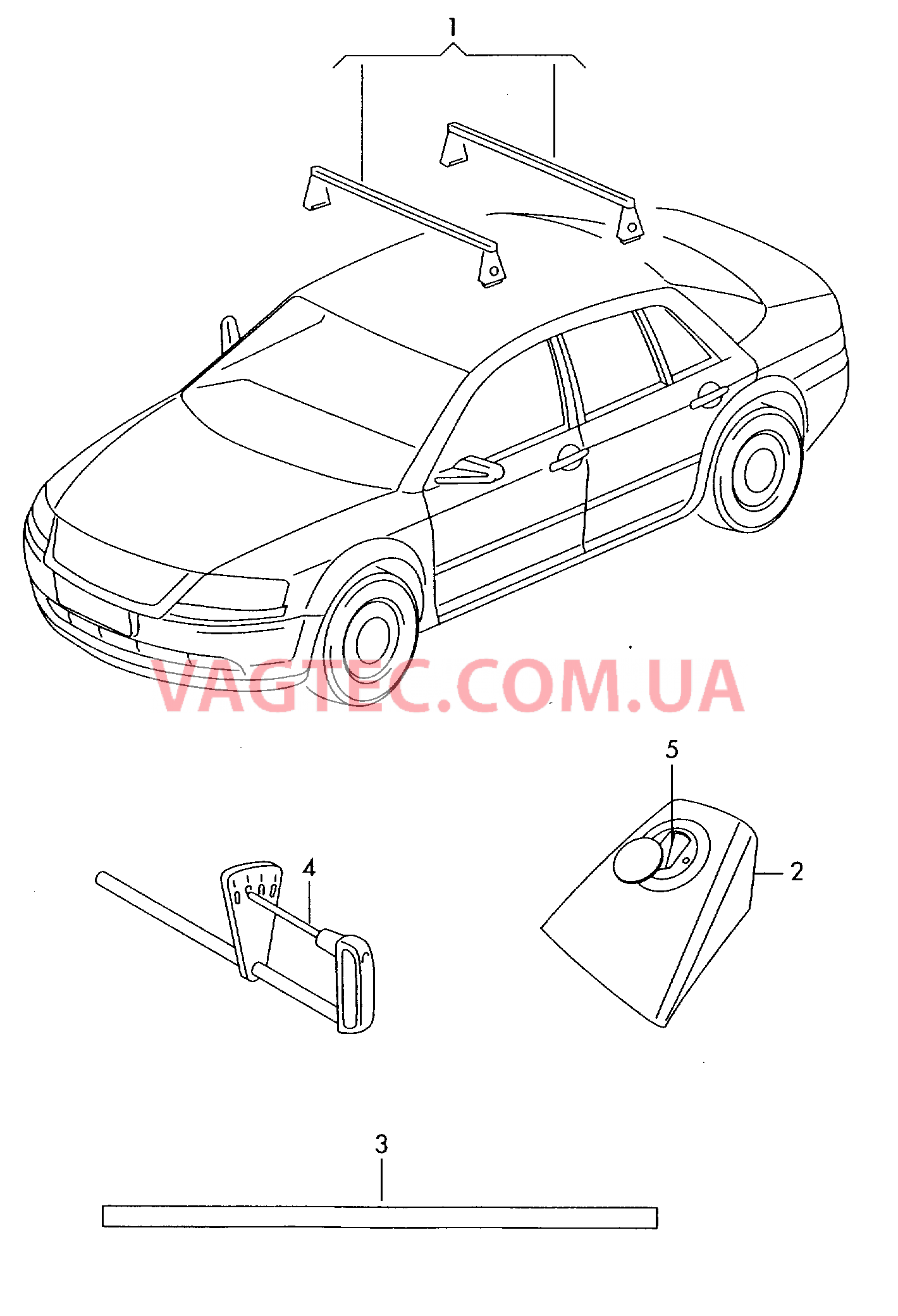 Оригинальные аксессуары Комплект релингов   для а/м с базой:   для VOLKSWAGEN Phaeton 2013