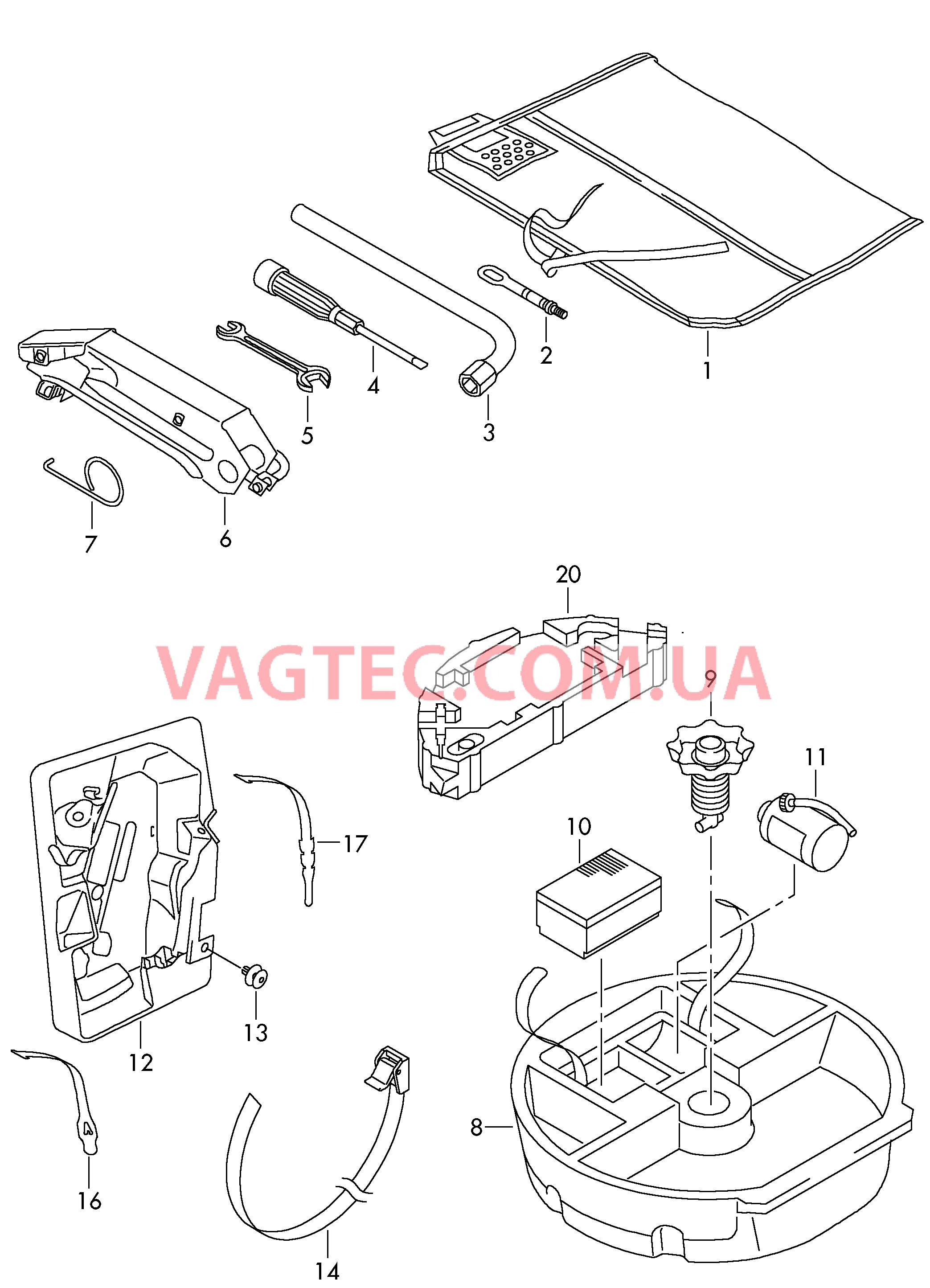 Инструменты Домкрат автомобильный  для VOLKSWAGEN Touran 2006