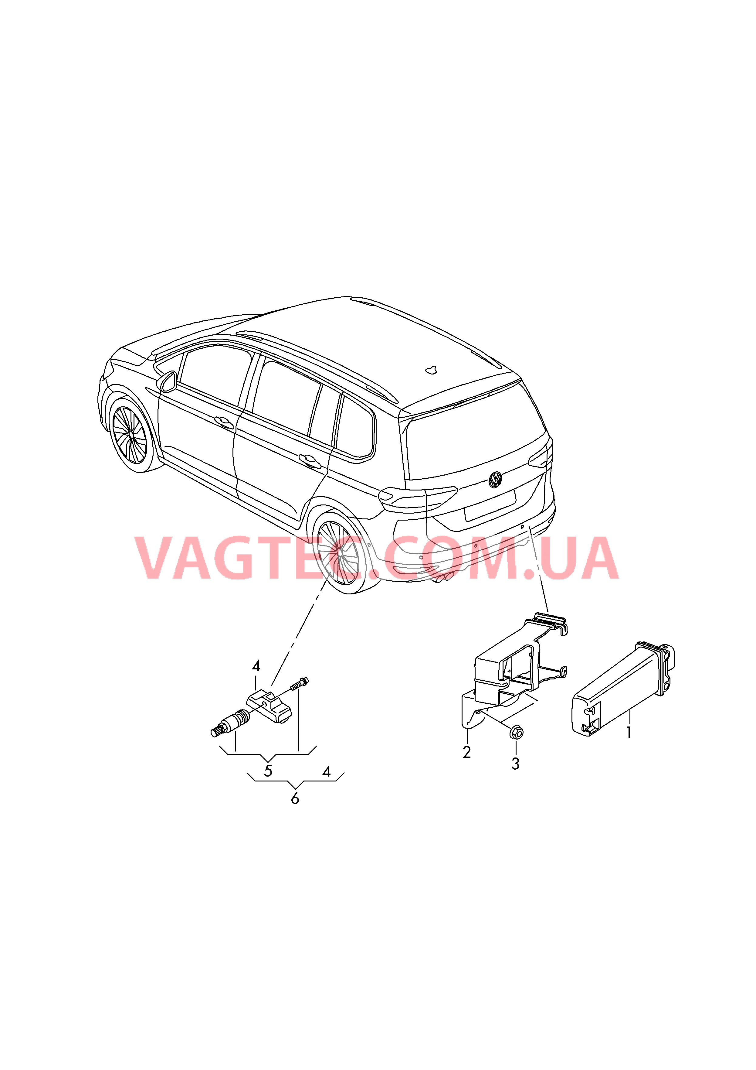 Cист. контр.давл.возд. в шинах  для VOLKSWAGEN Touran 2016