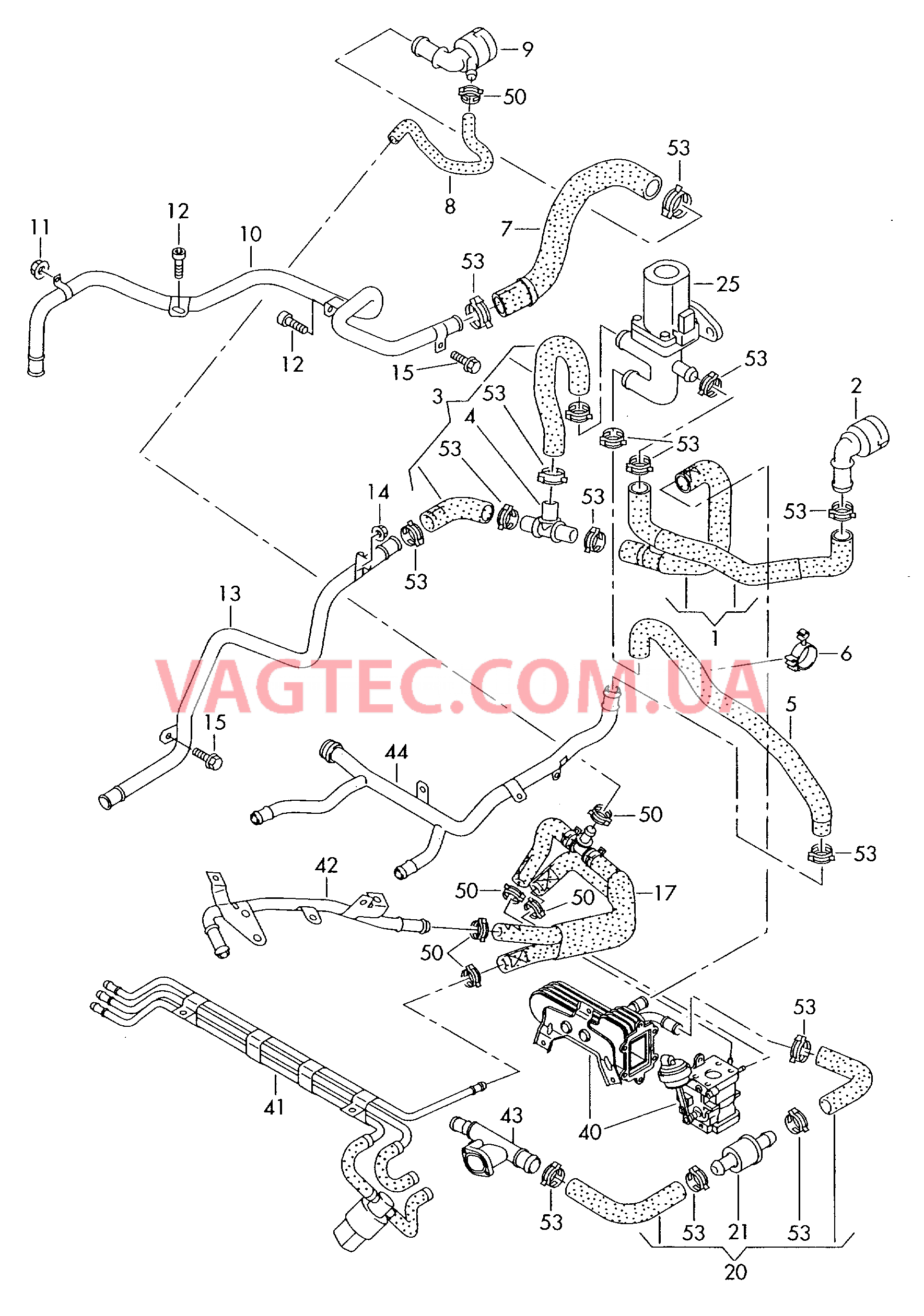 Жидкостное охлаждение для а/м с автономным отопителем  для VOLKSWAGEN Touran 2006