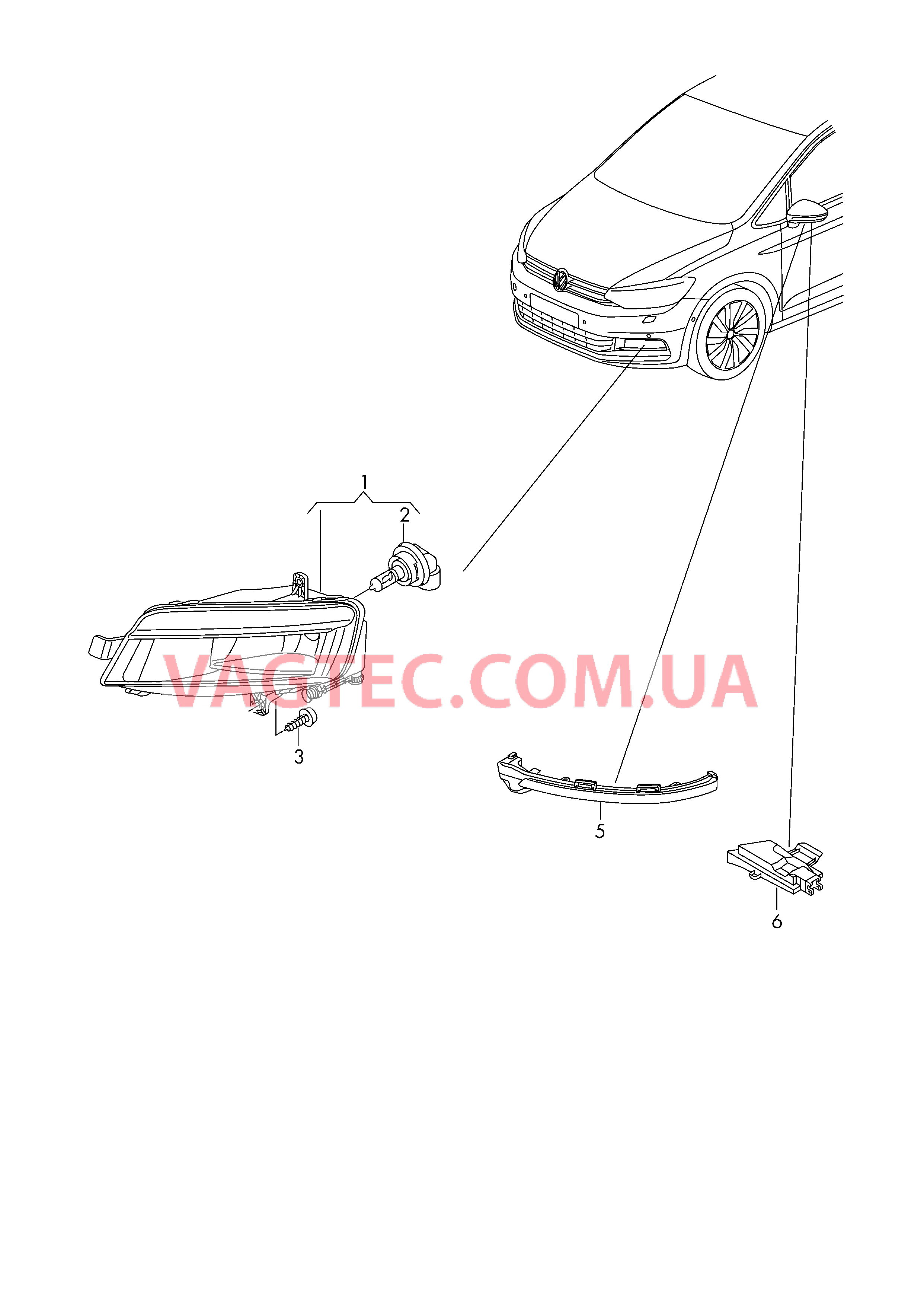 Галоген. противотуманная фара  для VOLKSWAGEN Touran 2019