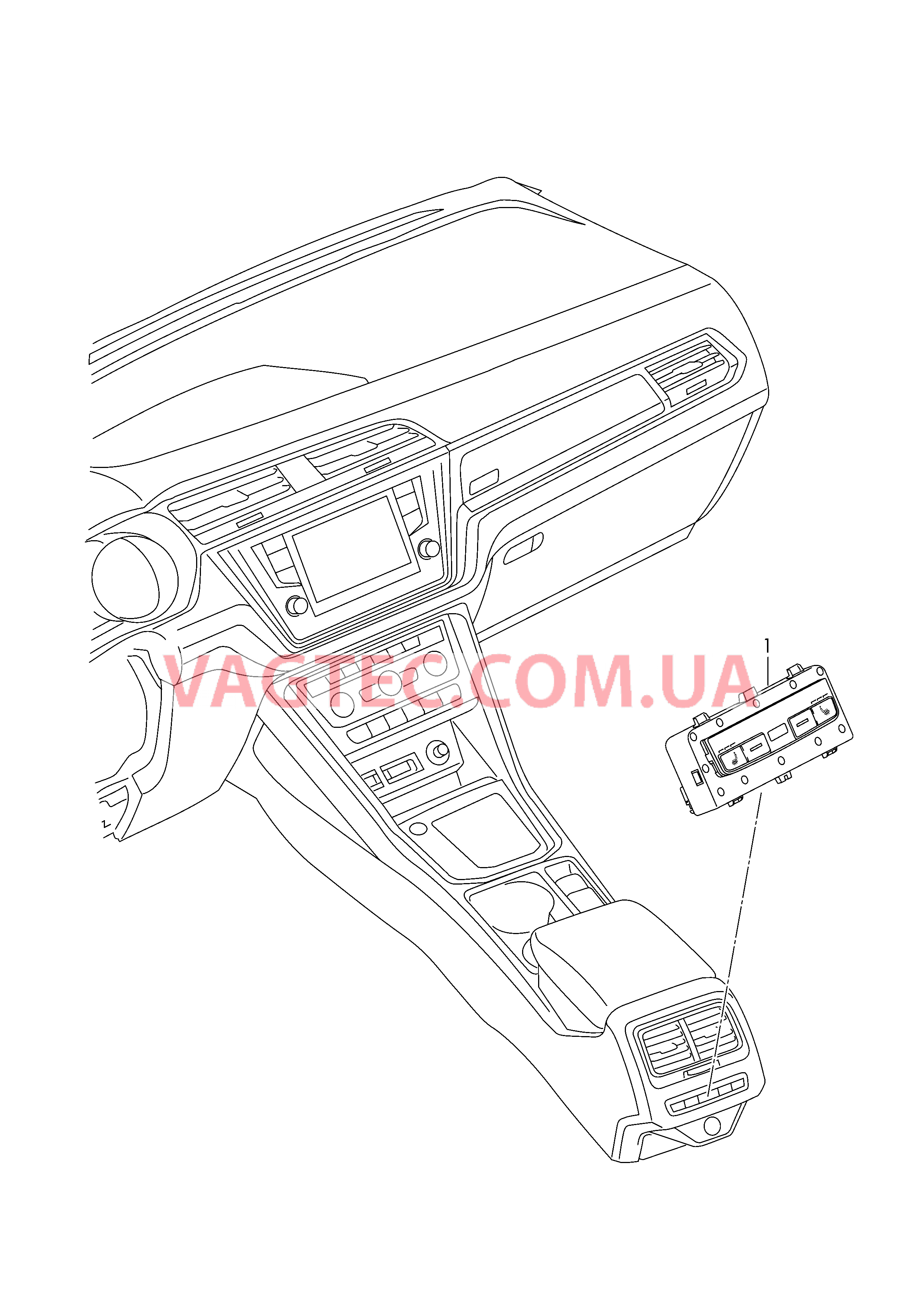 БУ климатической установки Панель управления и индикации БУ климатической установки с электронным управлением   Центральная консоль  для VOLKSWAGEN Touran 2018