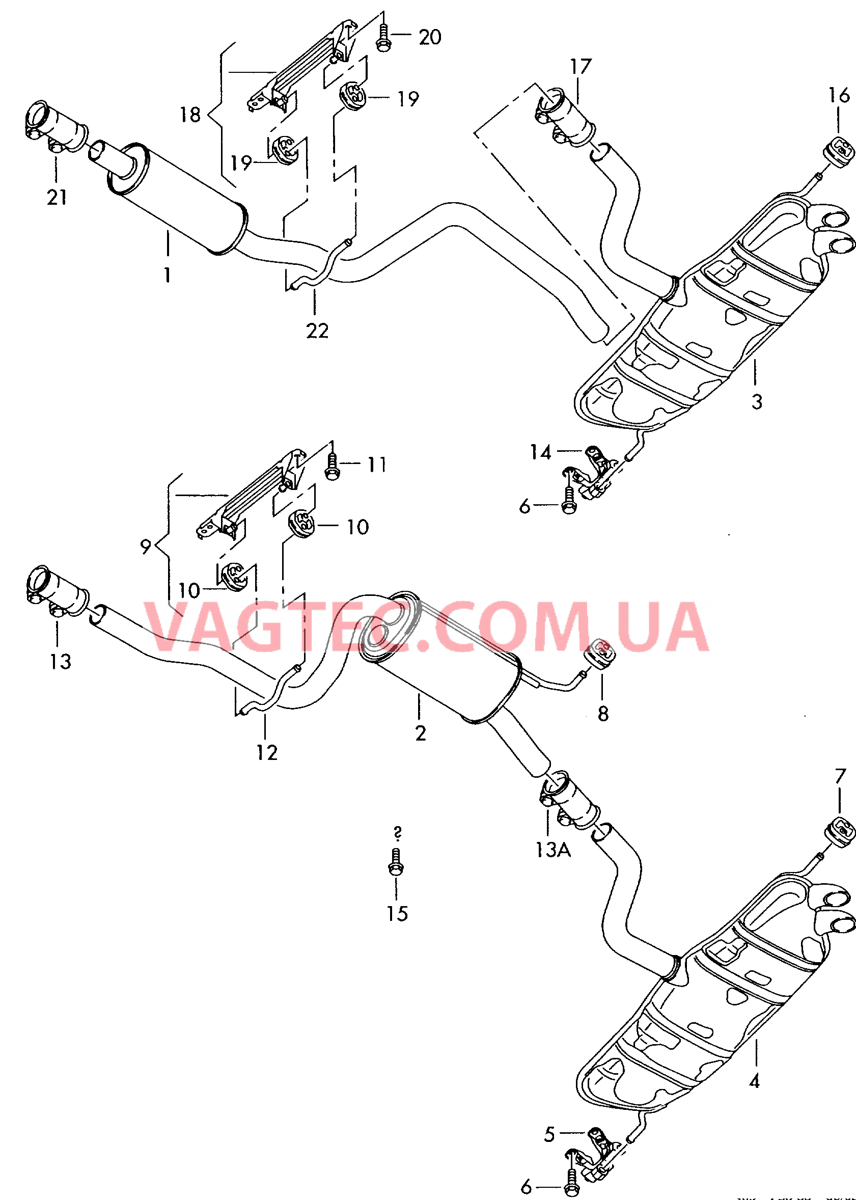 Передний глушитель Задний глушитель  для VOLKSWAGEN Touran 2003