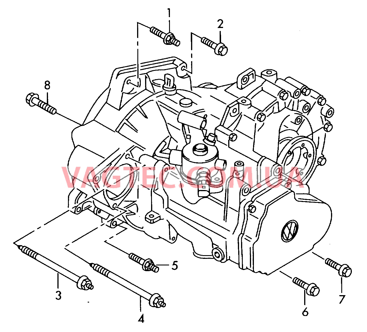 Детали крепления для двигателя и КП  для 6-ступен. механической КП  для VOLKSWAGEN Touran 2010