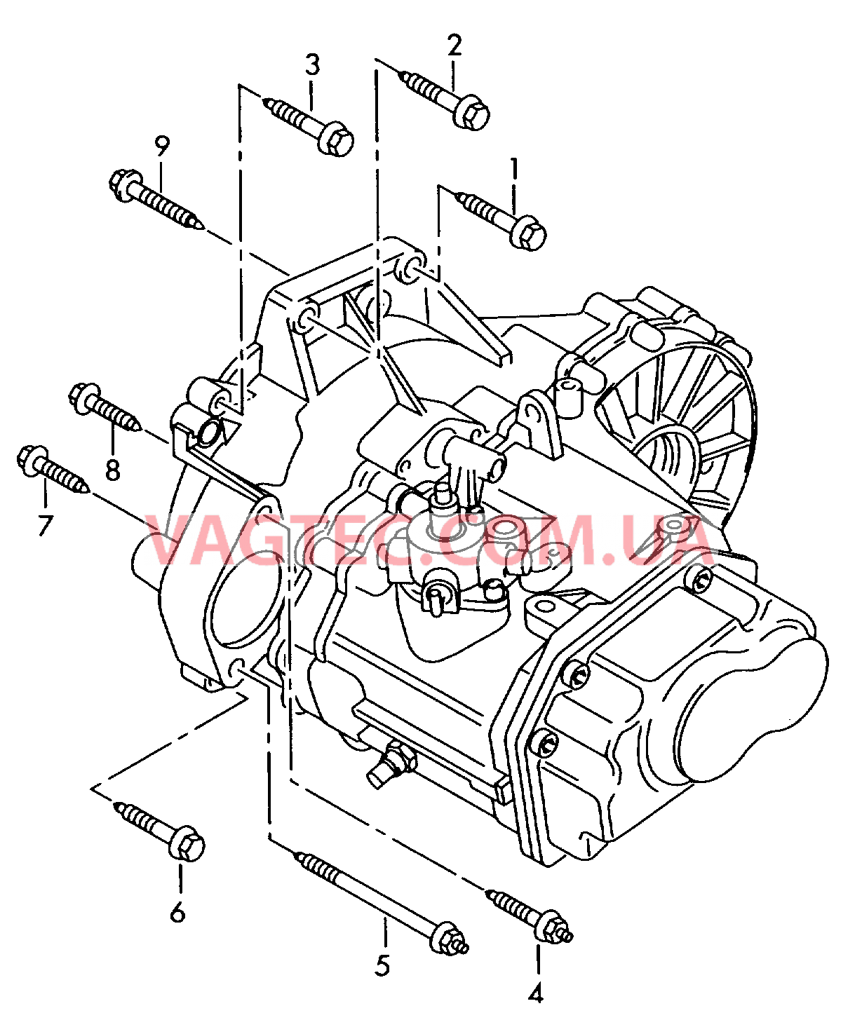 Детали крепления для двигателя и КП  для 6-ступен. механической КП  для VOLKSWAGEN Touran 2007