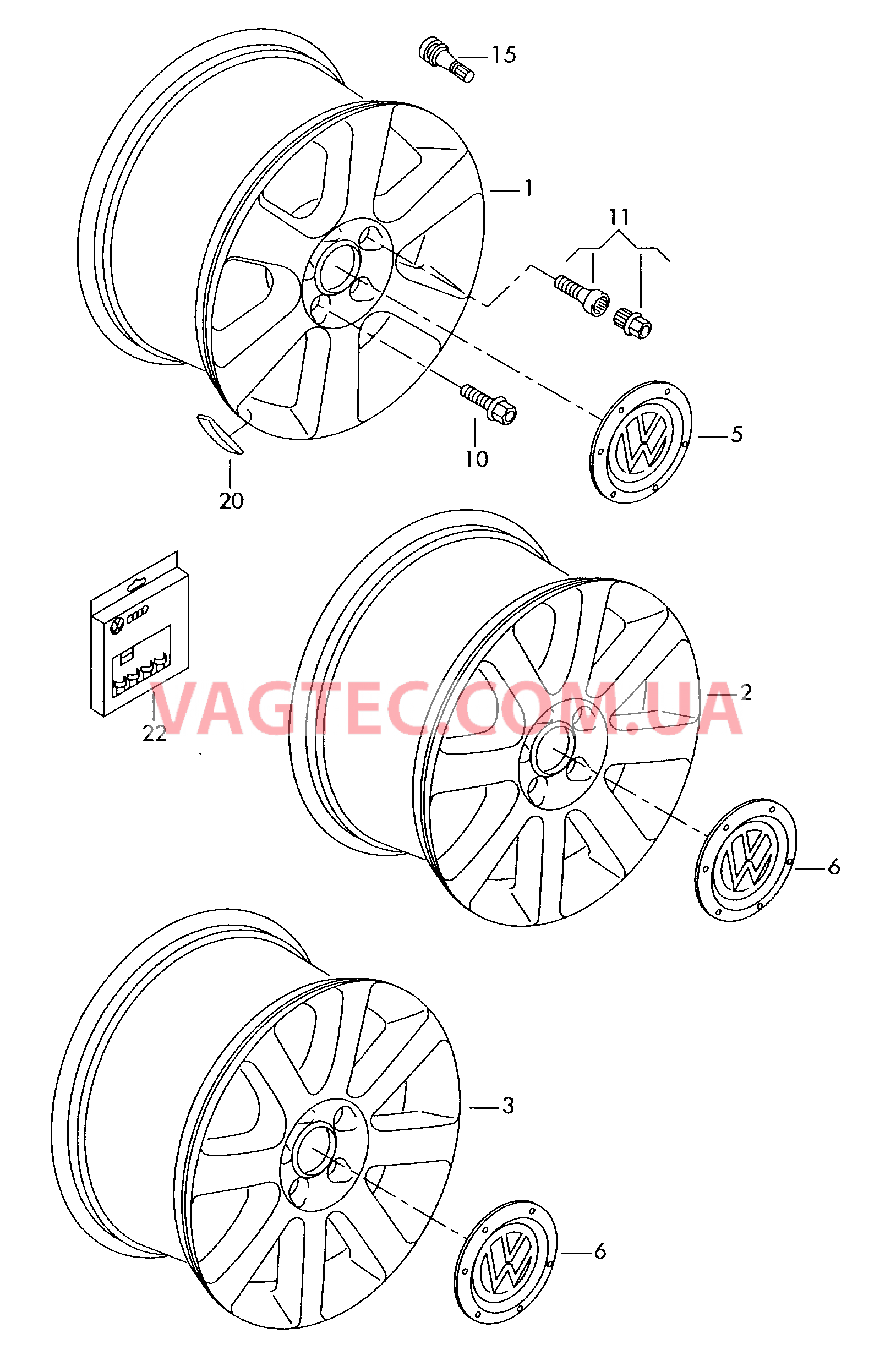 Алюминиевый диск Колпак колеса  для VOLKSWAGEN Touran 2004