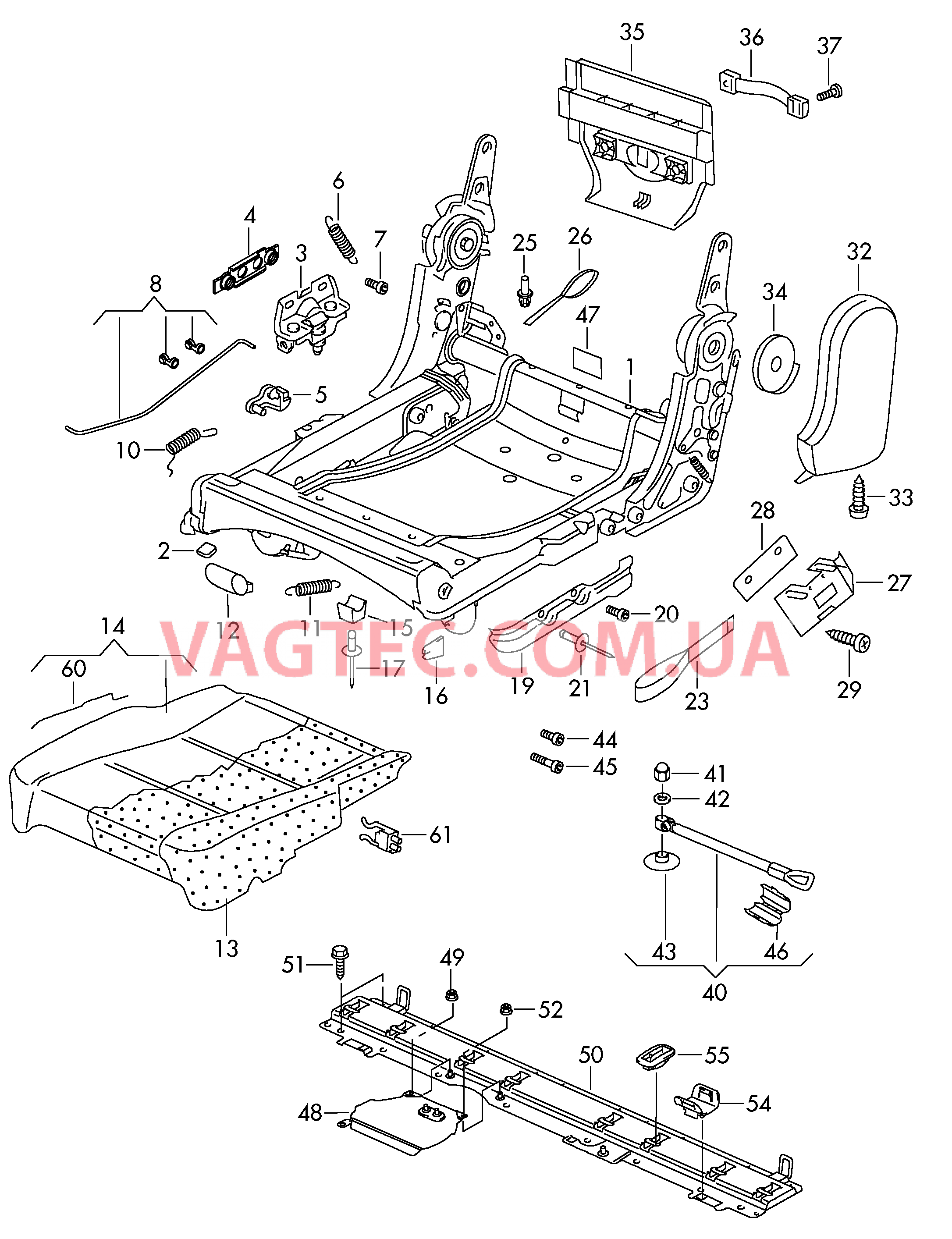 Cиденья в салоне  для VOLKSWAGEN Touran 2006