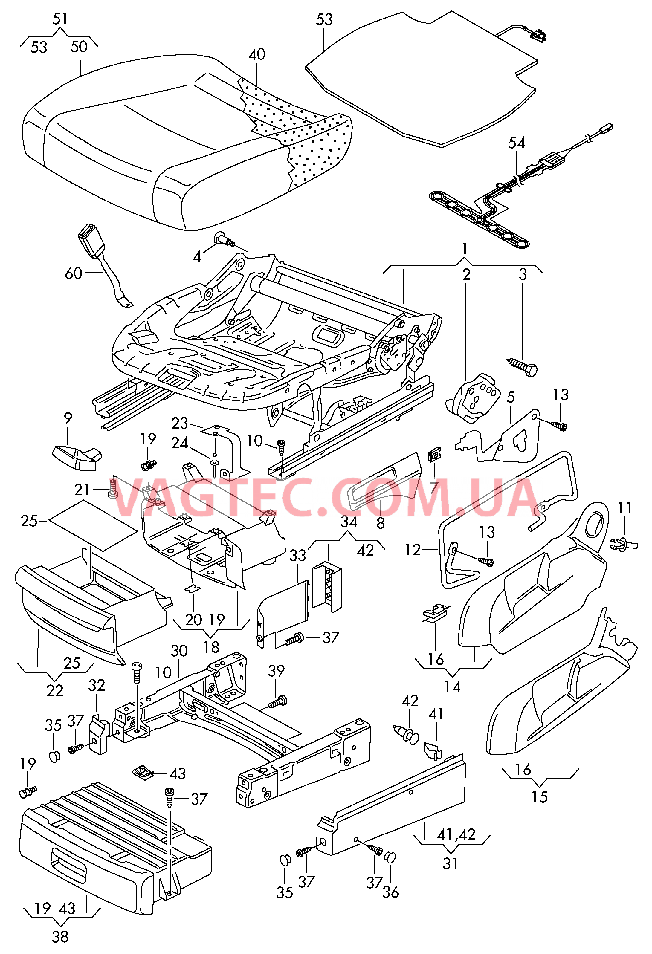 Сиденье  для VOLKSWAGEN Touran 2009