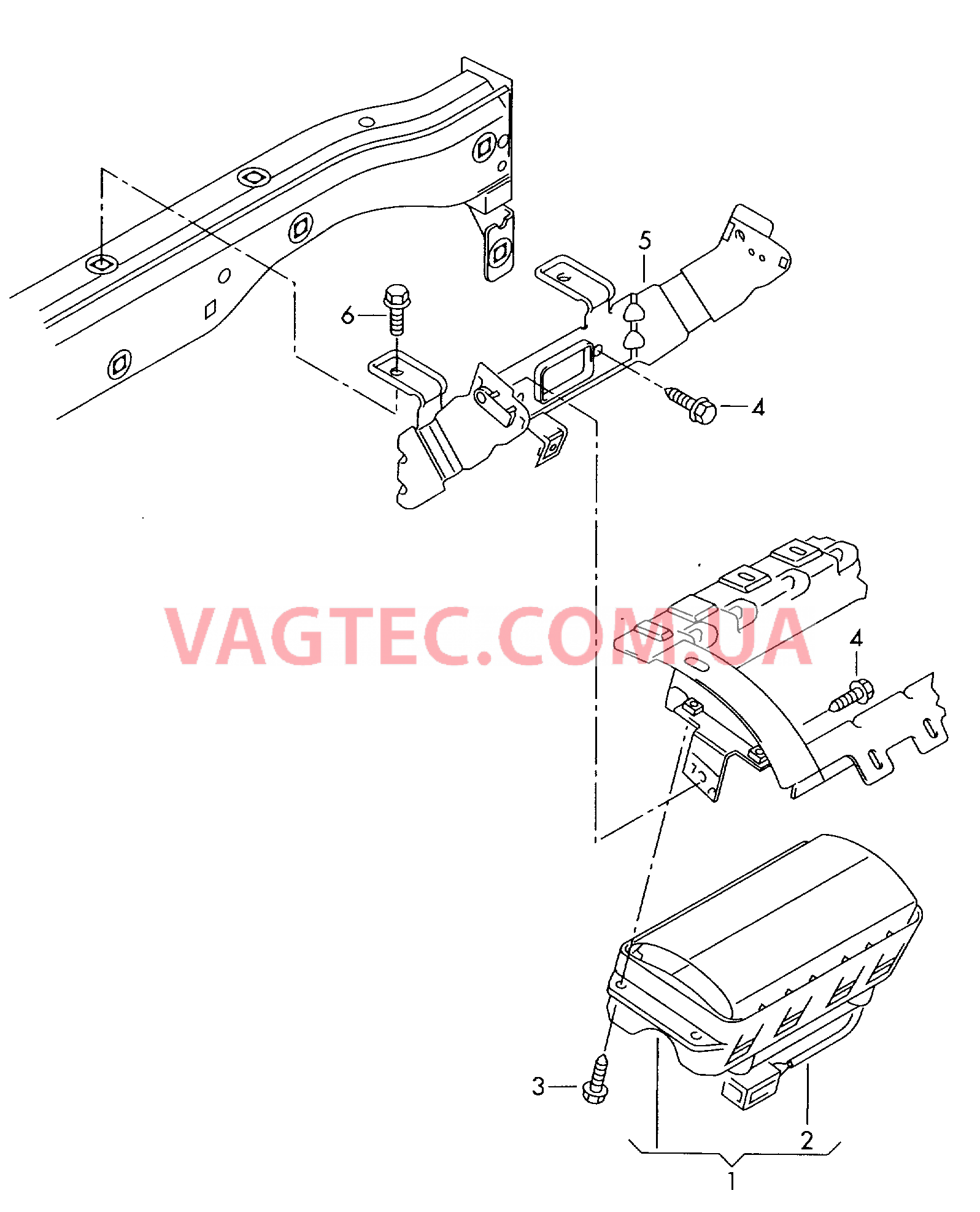 Модуль подушки безопасности (сторона переднего пассажира)  для VOLKSWAGEN Touran 2006