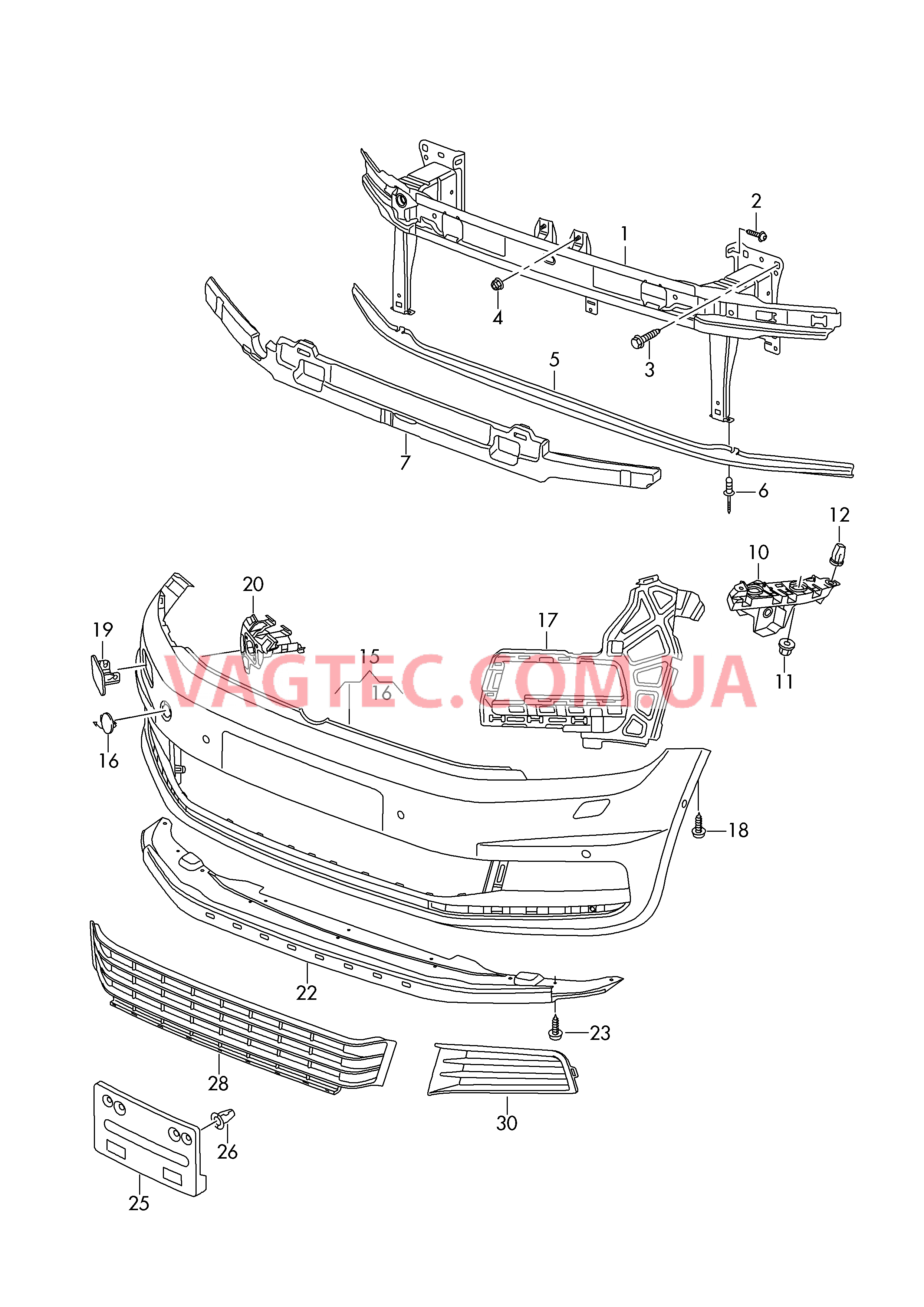 Бампер  для VOLKSWAGEN Touran 2016