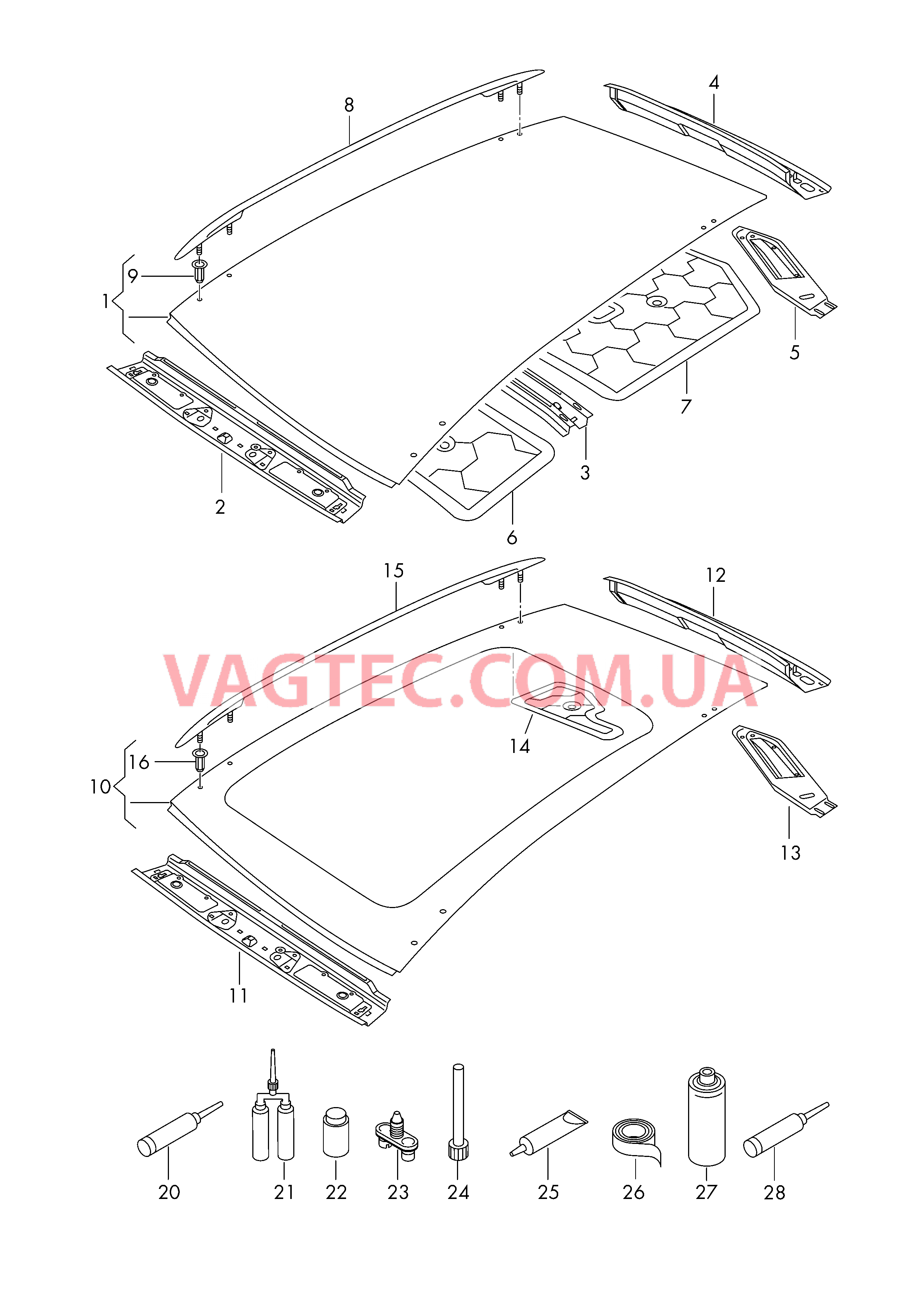 Крыша  для VOLKSWAGEN Touran 2017