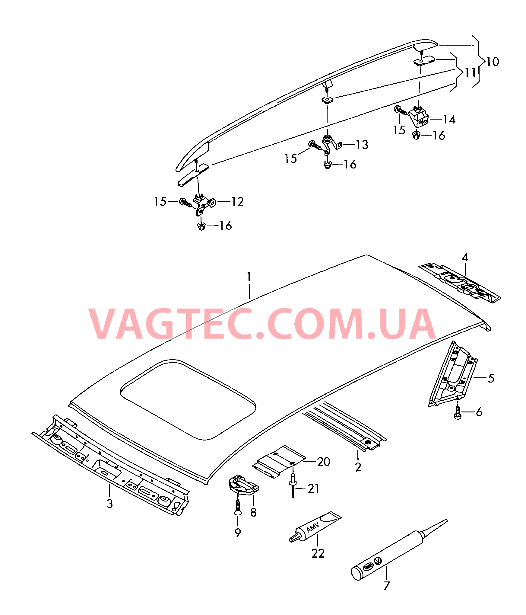 Крыша Релинг на крыше  для VOLKSWAGEN Touran 2004