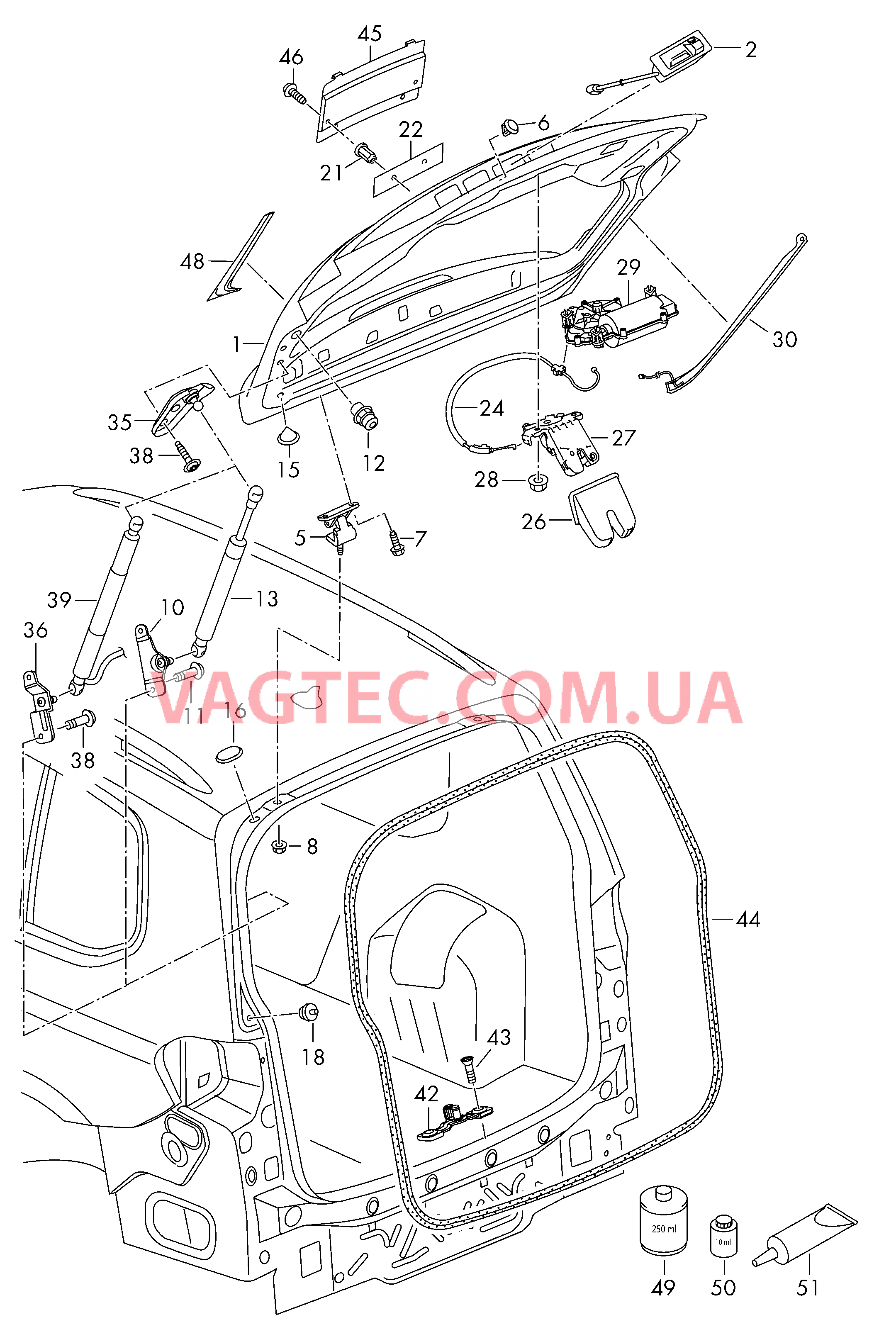 Крышка багажного отсека  для VOLKSWAGEN Touran 2017