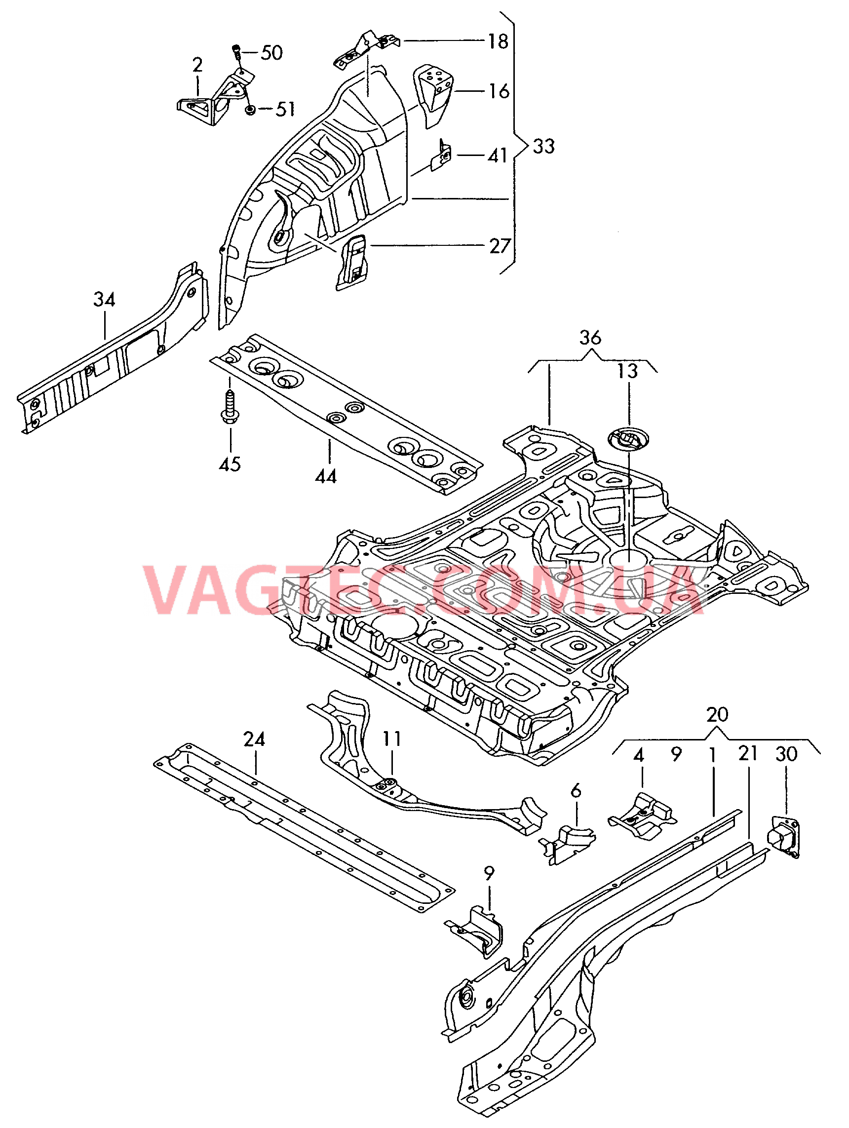 Панель пола Арка колеса  для VOLKSWAGEN Touran 2004