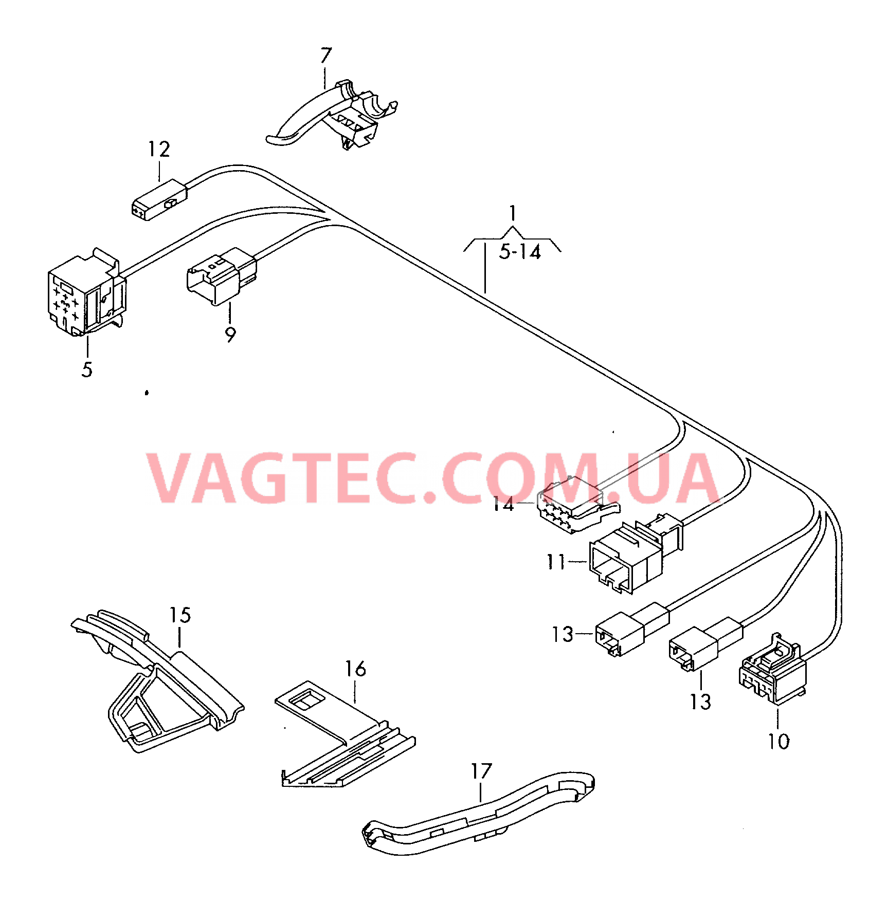 Кабель-адаптер основания подушки сиденья  для VOLKSWAGEN Touran 2004