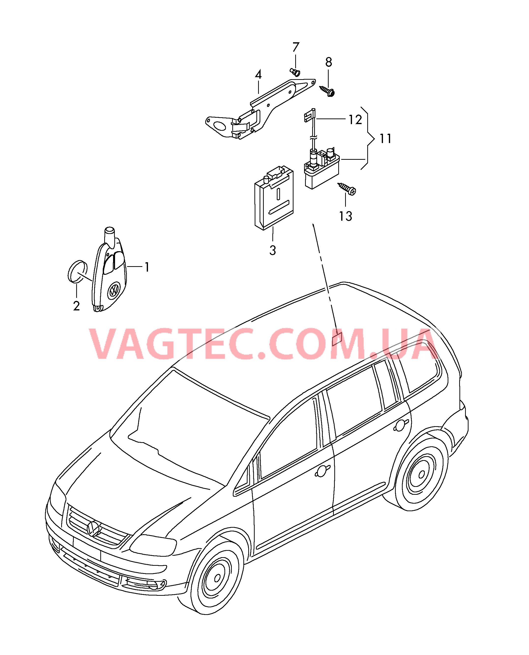 Детали электрич. для автономного отопителя с радиоуправл.  для VOLKSWAGEN Touran 2013