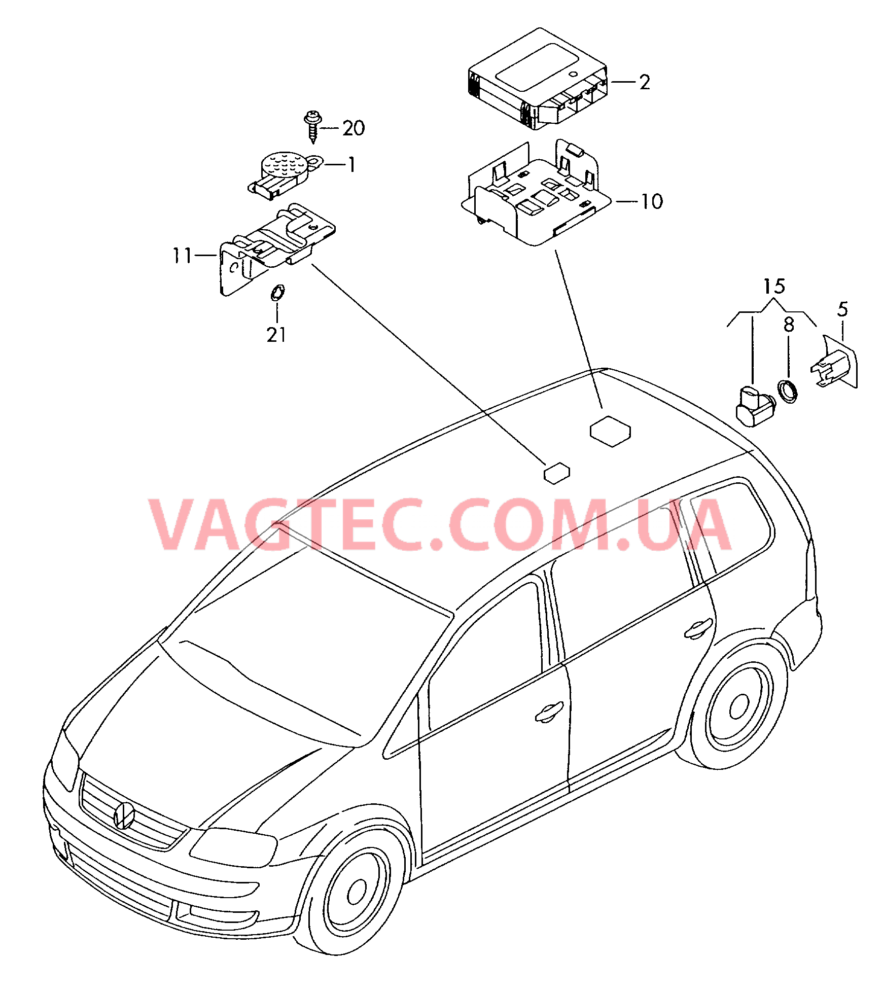 Парковочный ассистент  для VOLKSWAGEN Touran 2004