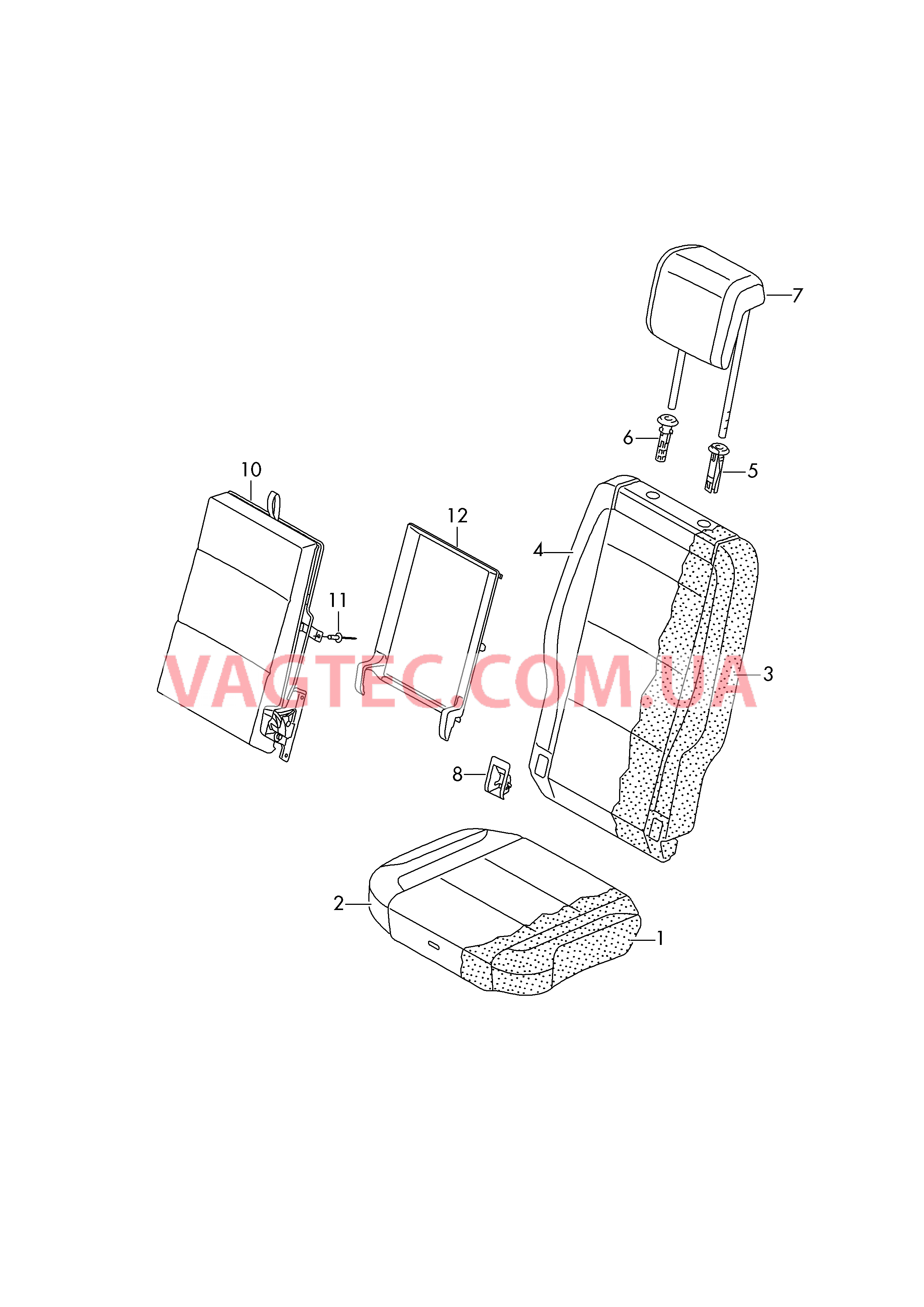 Обивка подушки и спинки сиден. Подушка сиденья Набивка спинки Подголовник Подлокотник  для VOLKSWAGEN Touran 2016