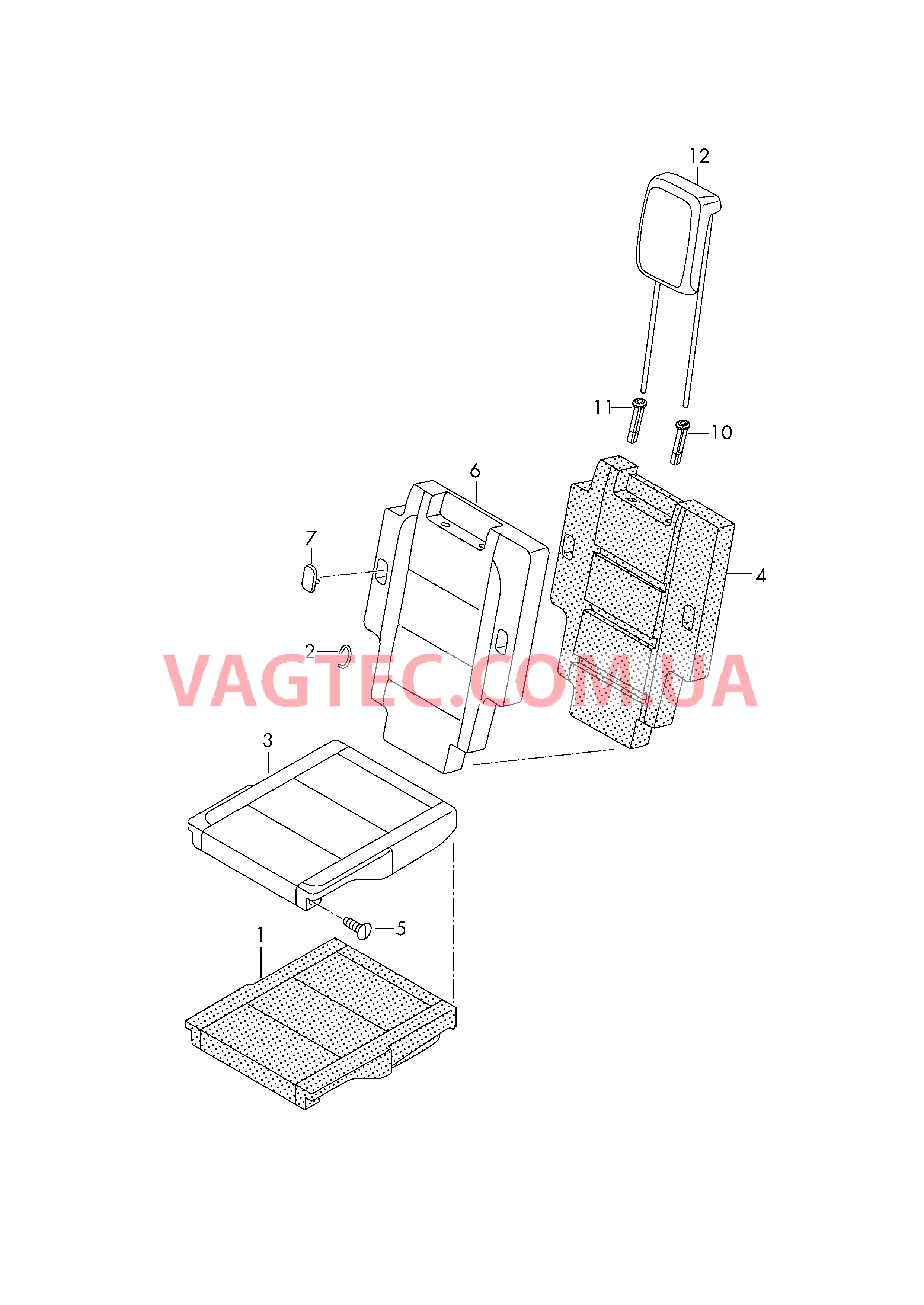 Обивка подушки и спинки сиден. Подушка сиденья Набивка спинки Подголовник  для VOLKSWAGEN Touran 2017