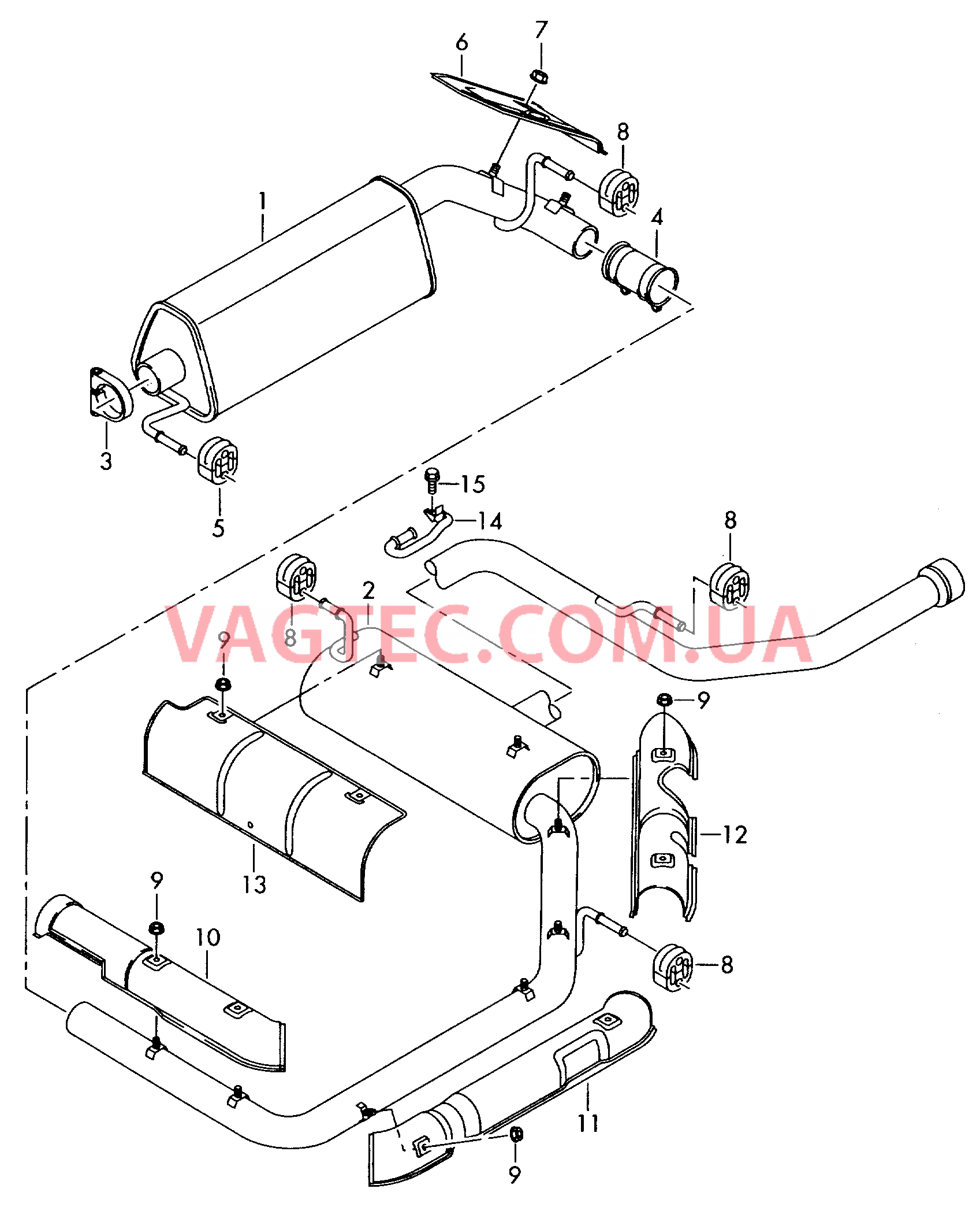 Передний глушитель Задний глушитель  для VOLKSWAGEN Touran 2009