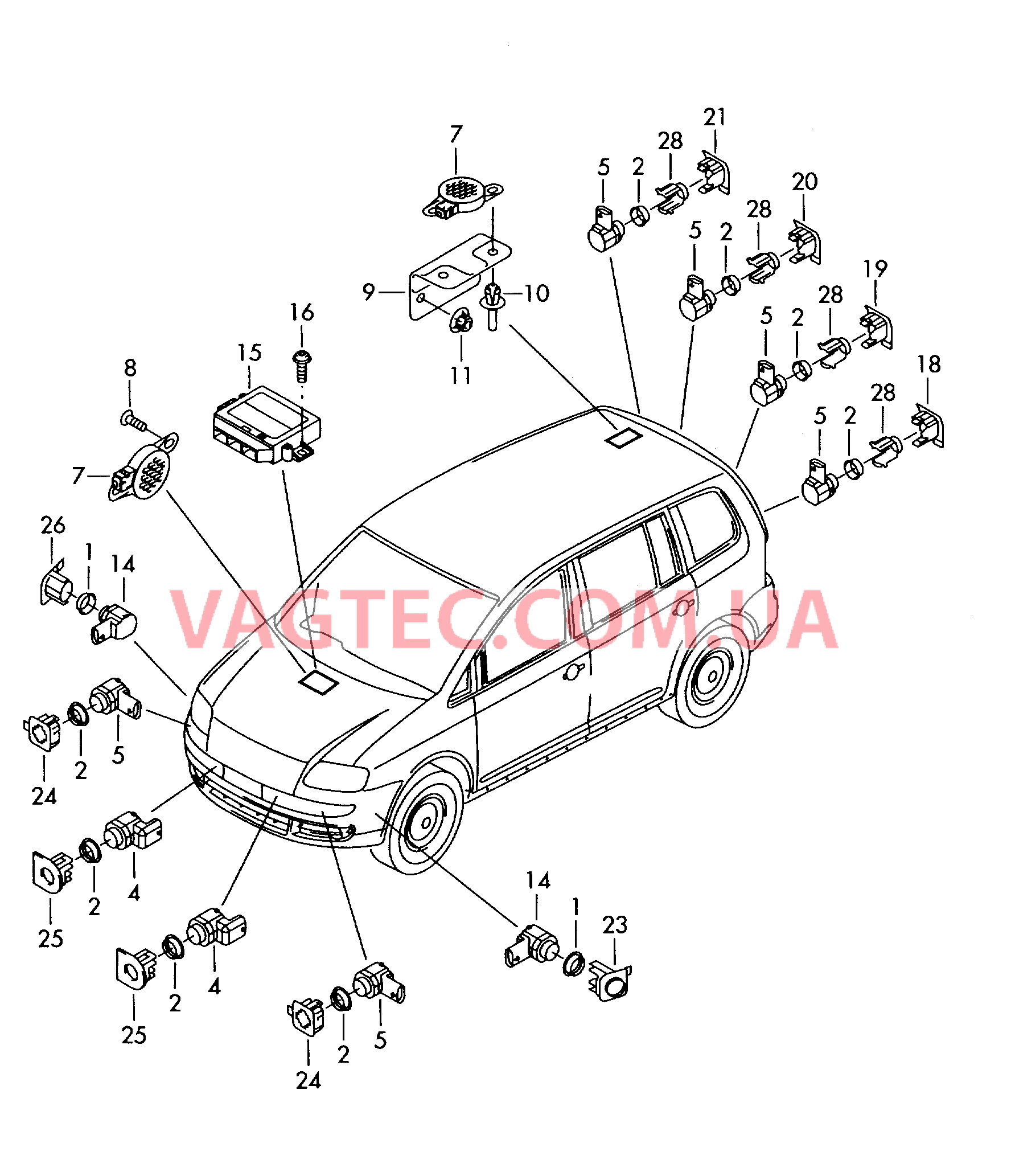  Парковочный ассистент  для VOLKSWAGEN Touran 2008