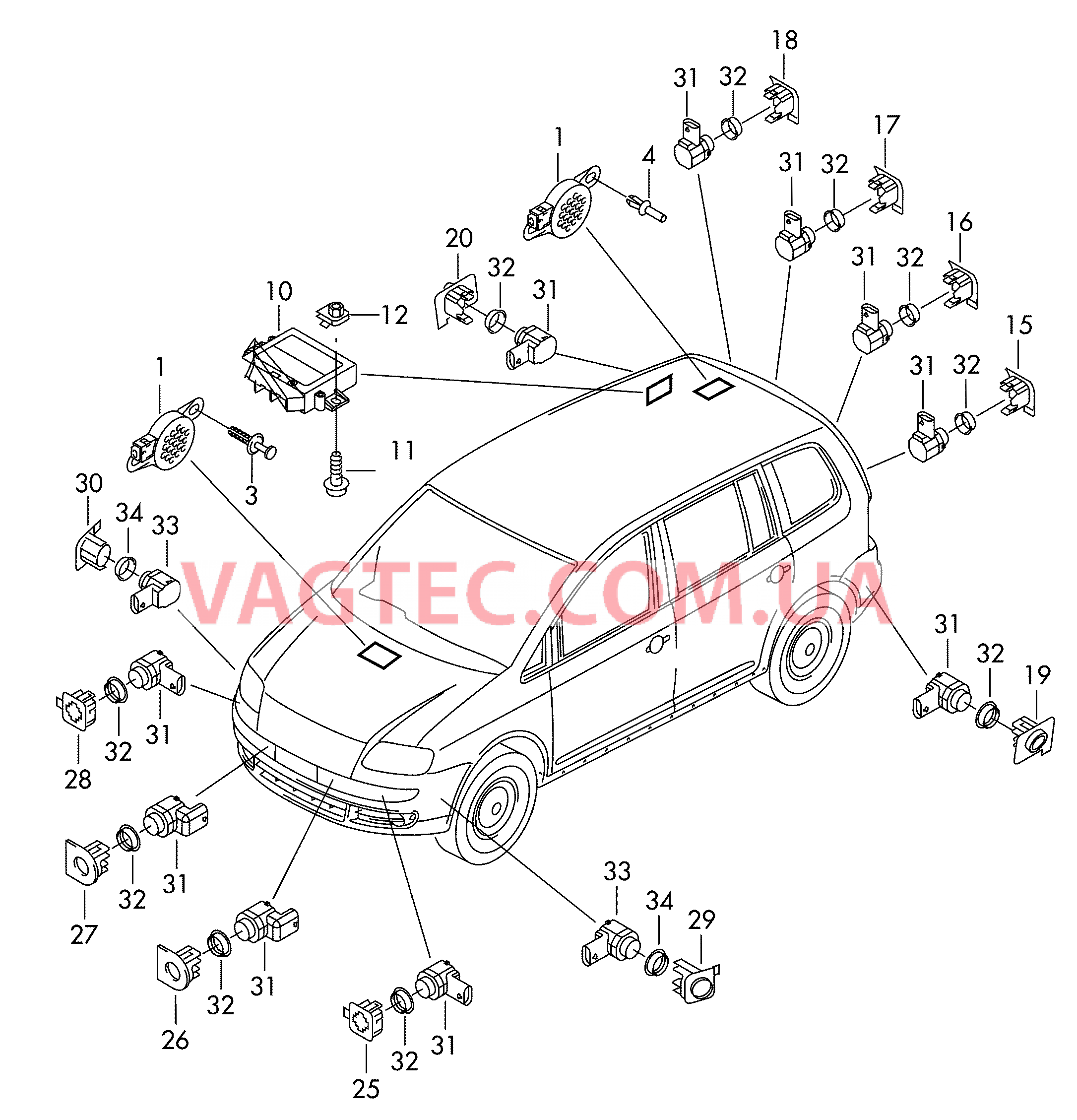 Парковочный ассистент  для VOLKSWAGEN Touran 2013