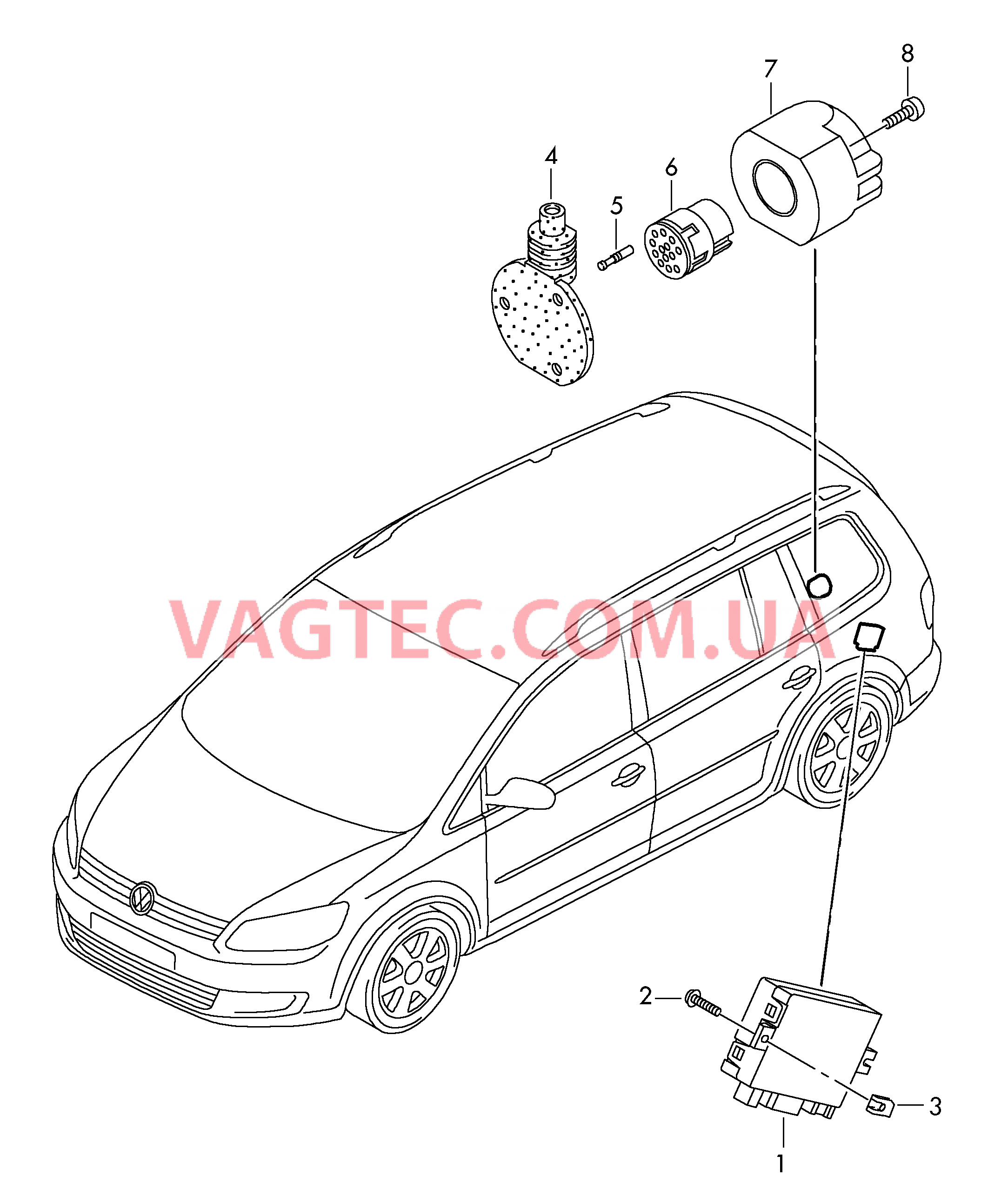 Электрические детали для прицепа  для VOLKSWAGEN Touran 2014