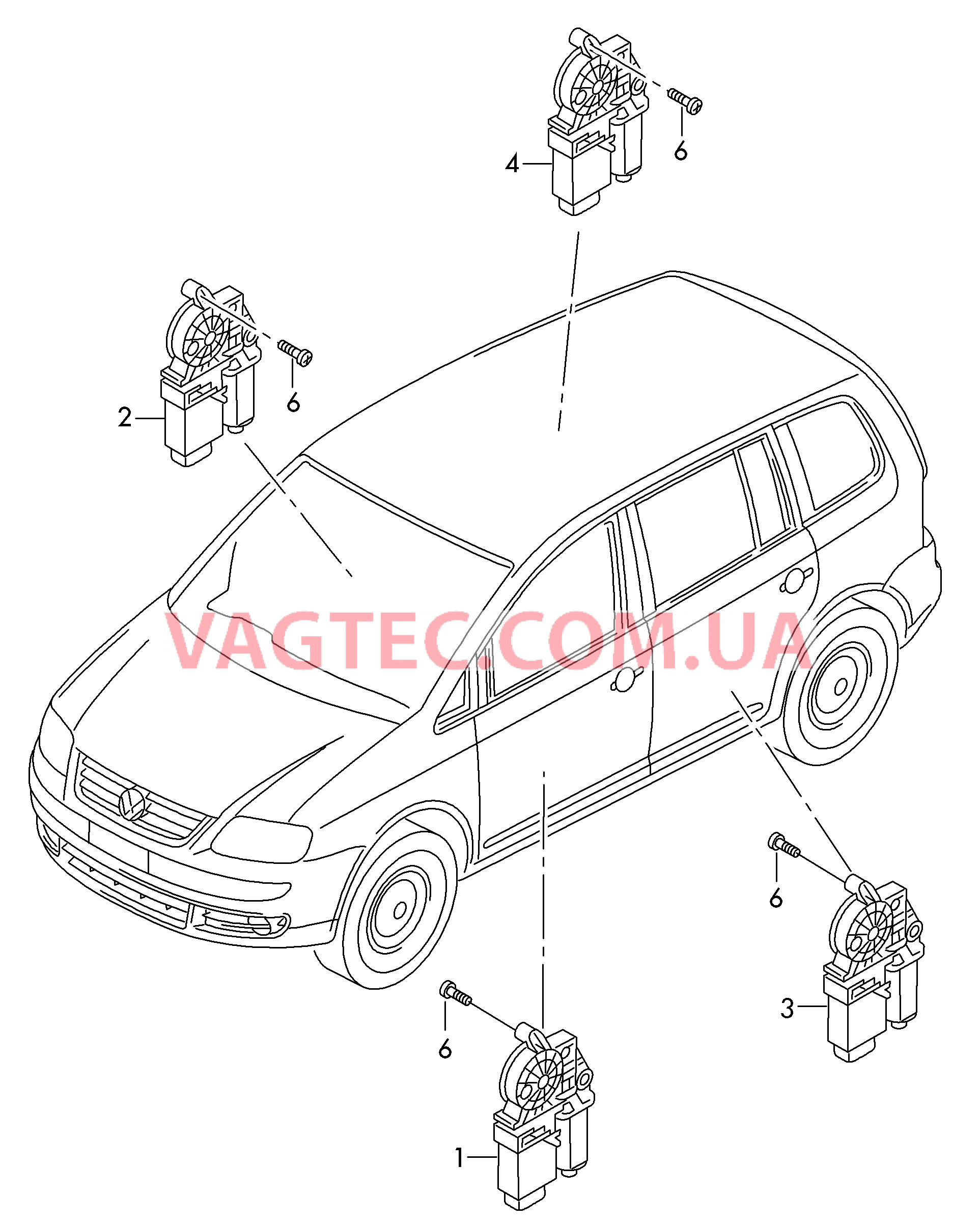 Эл.двигатель стеклоподъёмника  для VOLKSWAGEN Touran 2012