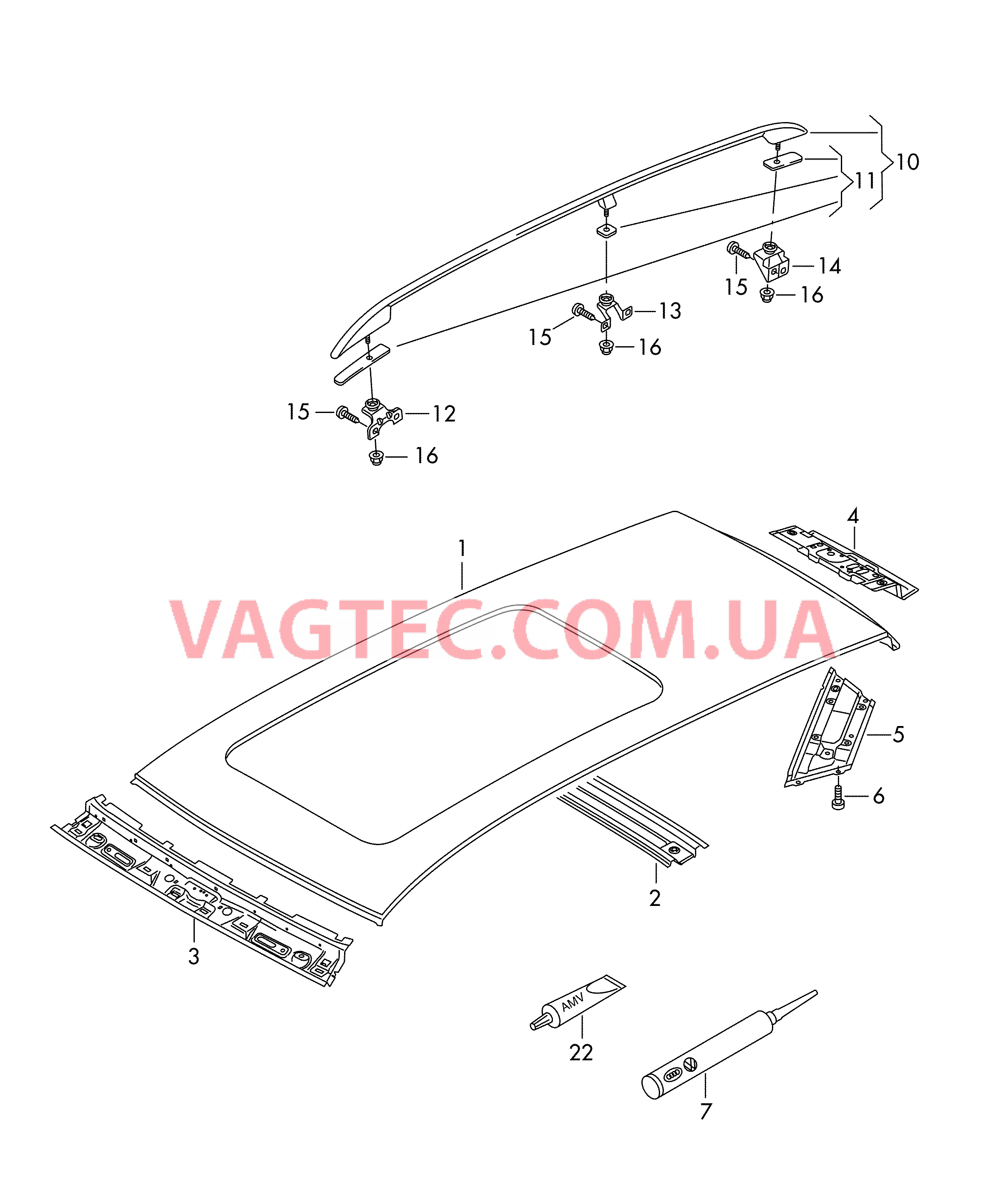 Крыша Релинг на крыше  для VOLKSWAGEN Touran 2011