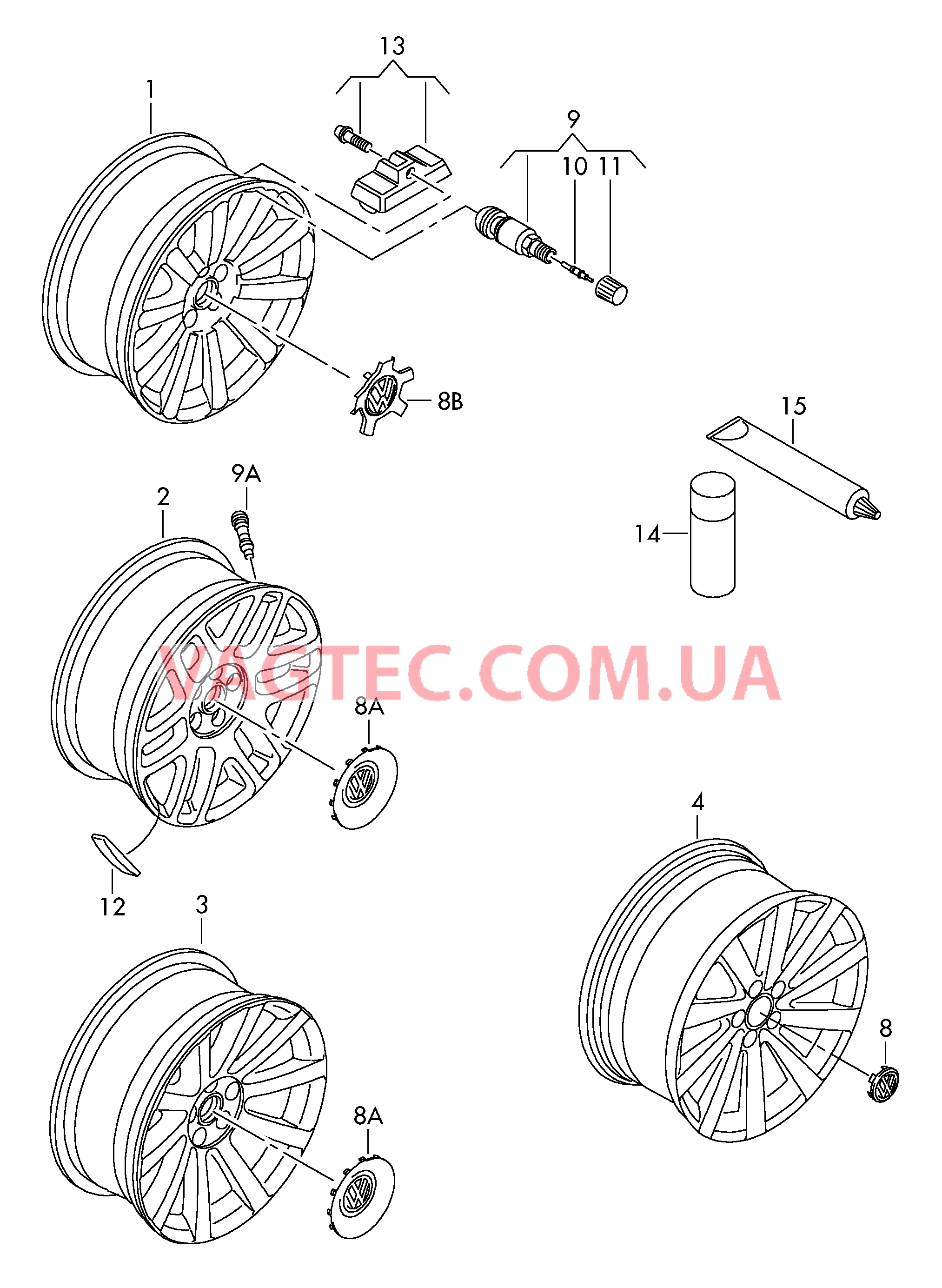 Алюминиевый диск Колпак колеса для а/м с индивидуальной комплектацией  для VOLKSWAGEN Phaeton 2009-1