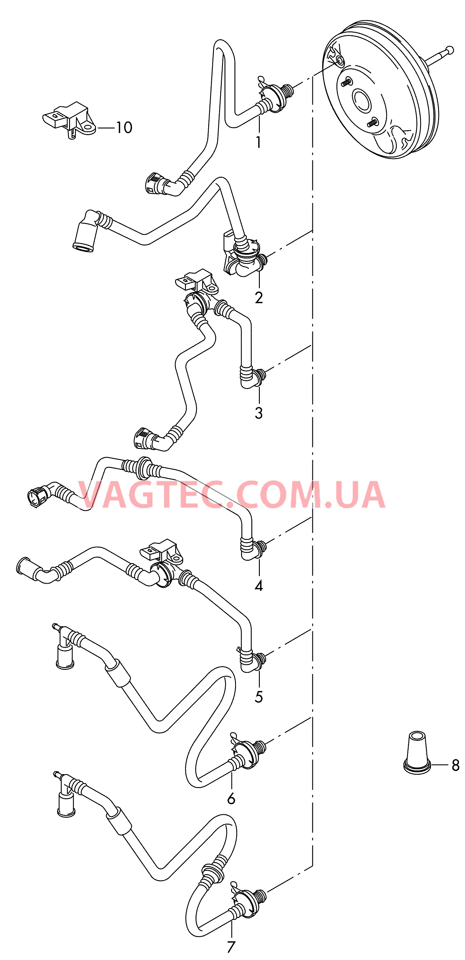 Вакуумные шланги для усилителя тормозного привода  для VOLKSWAGEN Touran 2015