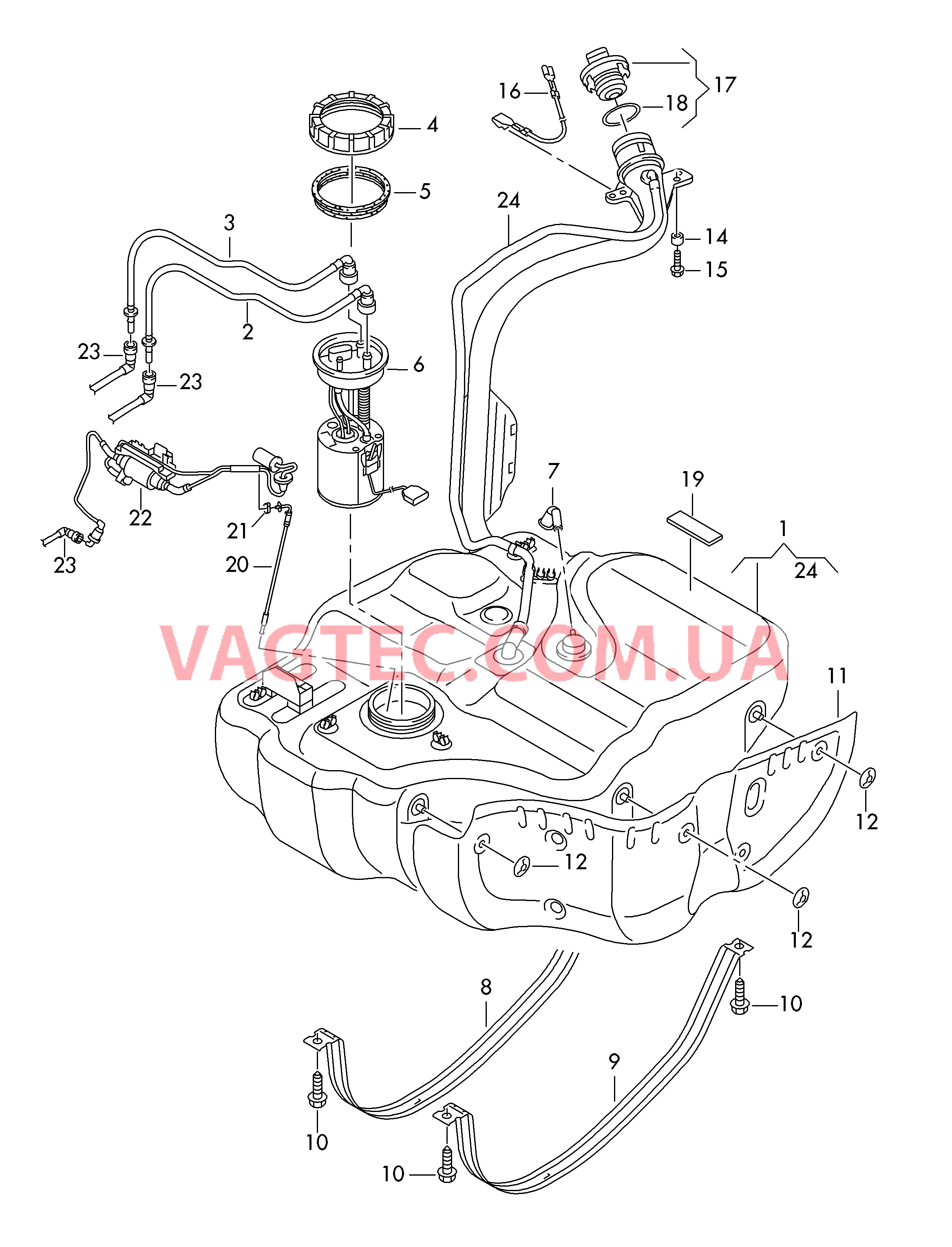 Топливный бак с навесными деталями  для VOLKSWAGEN Touran 2011