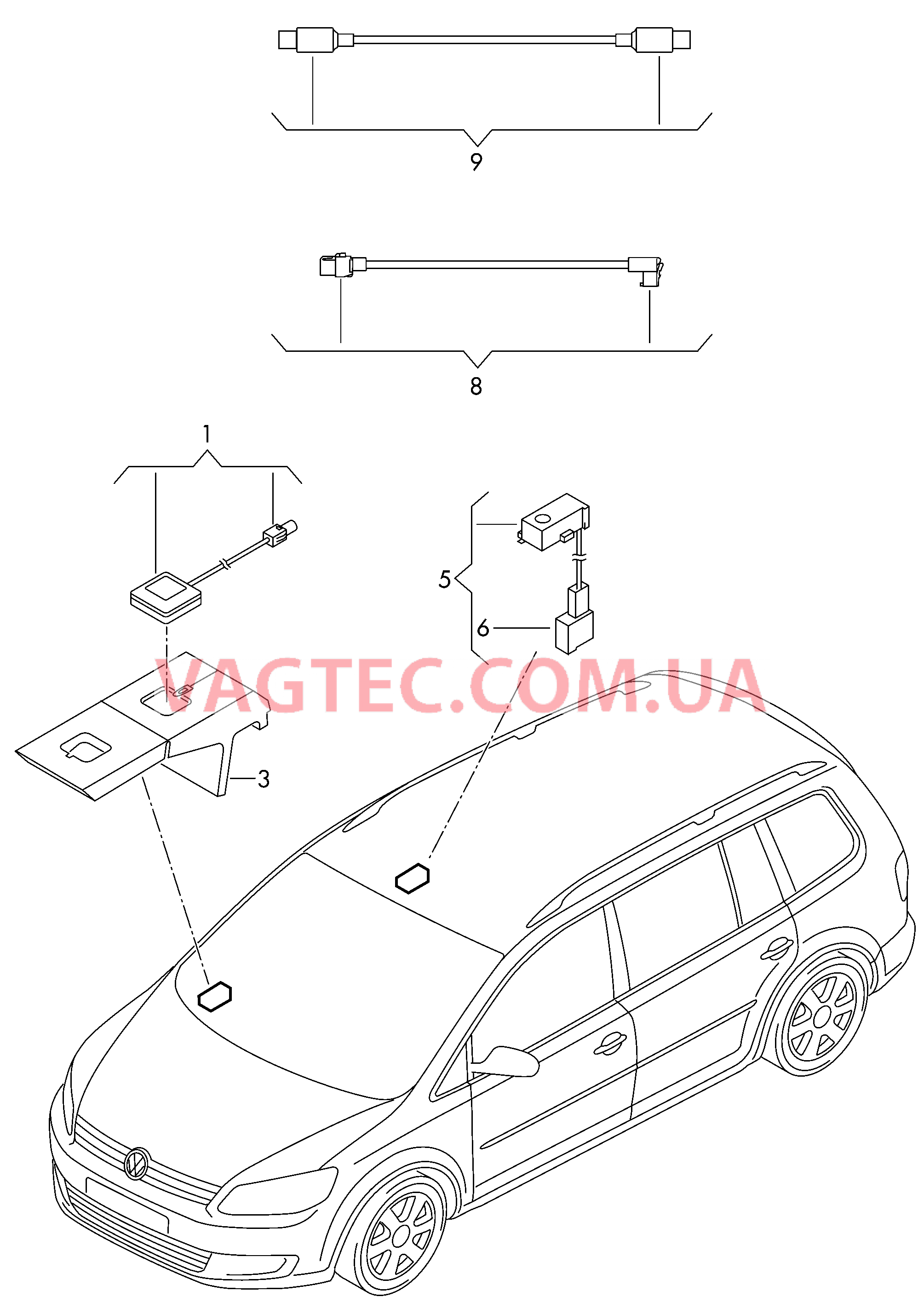 электрические компоненты подготовки д/навигац. системы  для VOLKSWAGEN Touran 2014