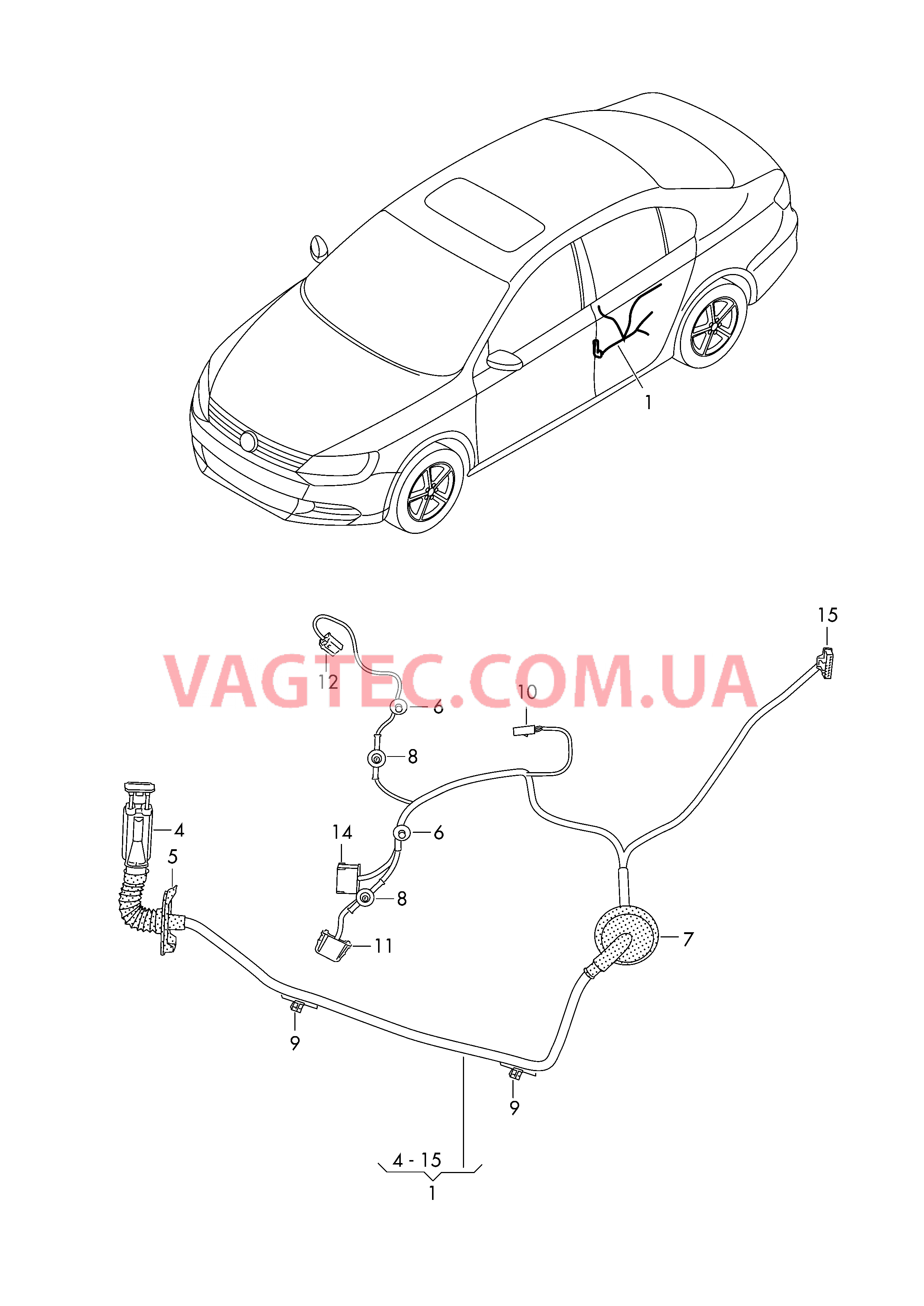 Жгут проводов двери  для VOLKSWAGEN Jetta 2019-2