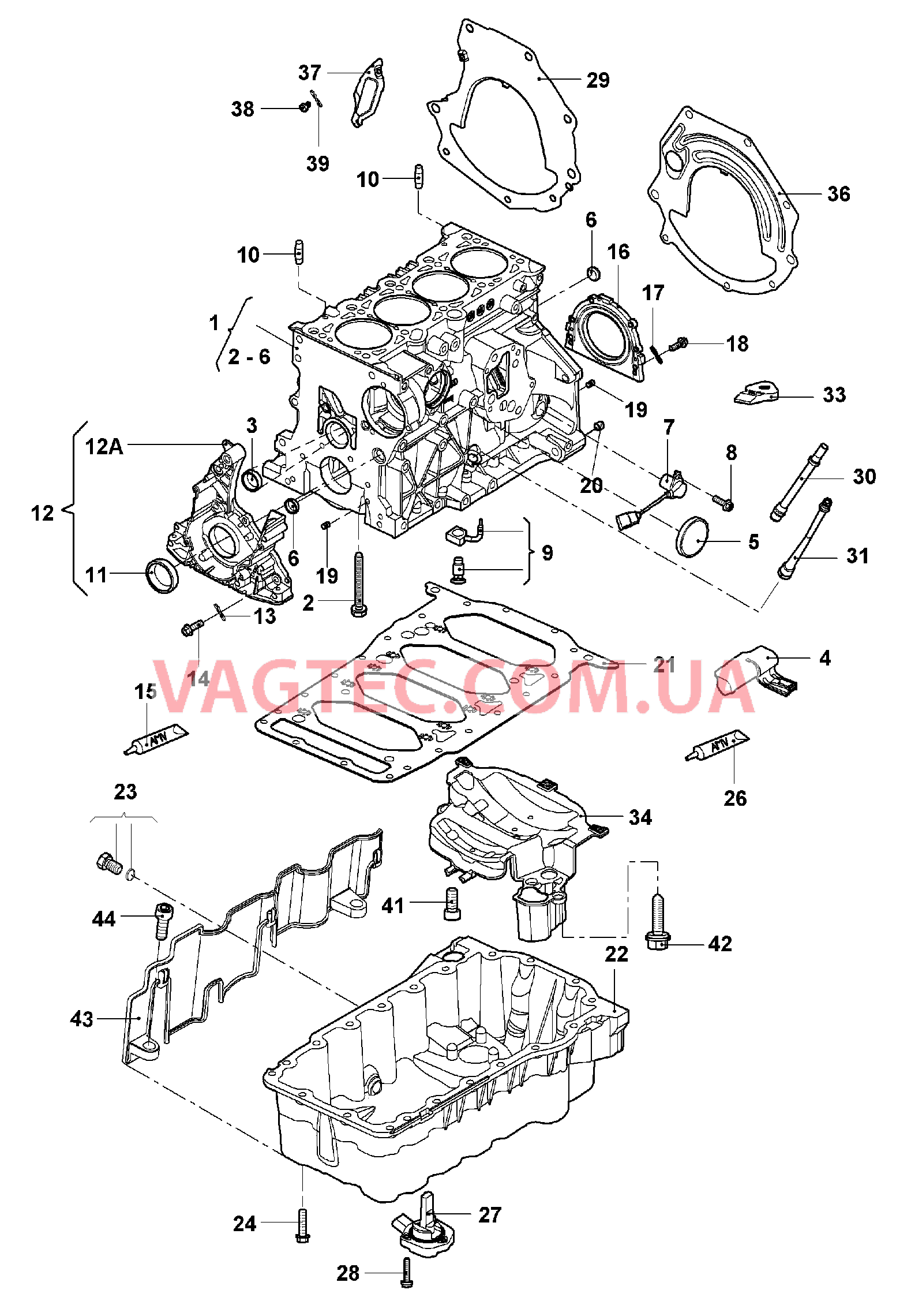 Блок цилиндров с поршнями VW JETTA  Масляный поддон VW JETTA   для VOLKSWAGEN Jetta 2006