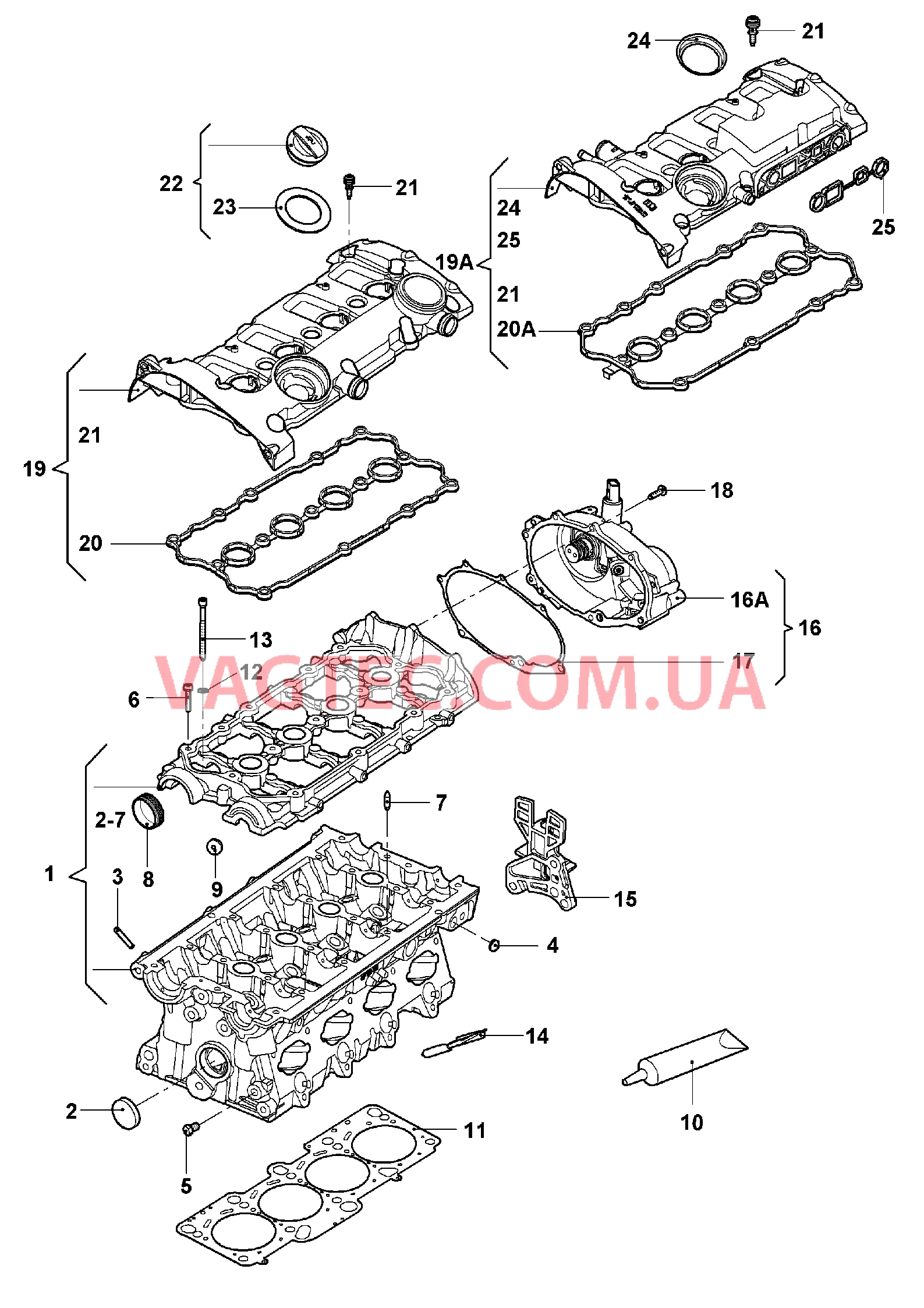 Головка блока цилиндров Крышка ГБЦ  для VOLKSWAGEN Jetta 2007-1