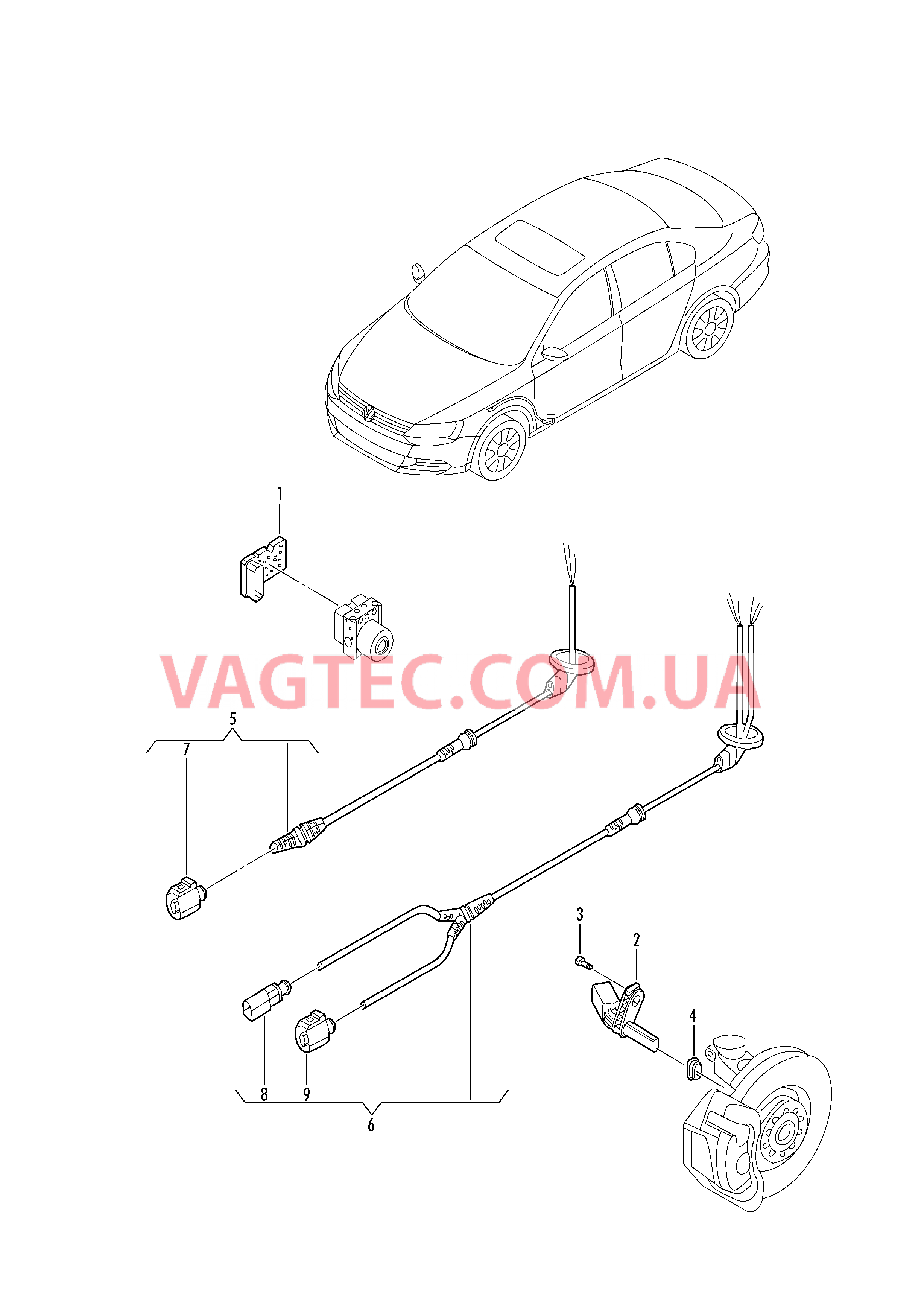 Датчик числа оборотов Блок управления ABS Жгут проводов для датчика числа оборотов  для VOLKSWAGEN Jetta 2019