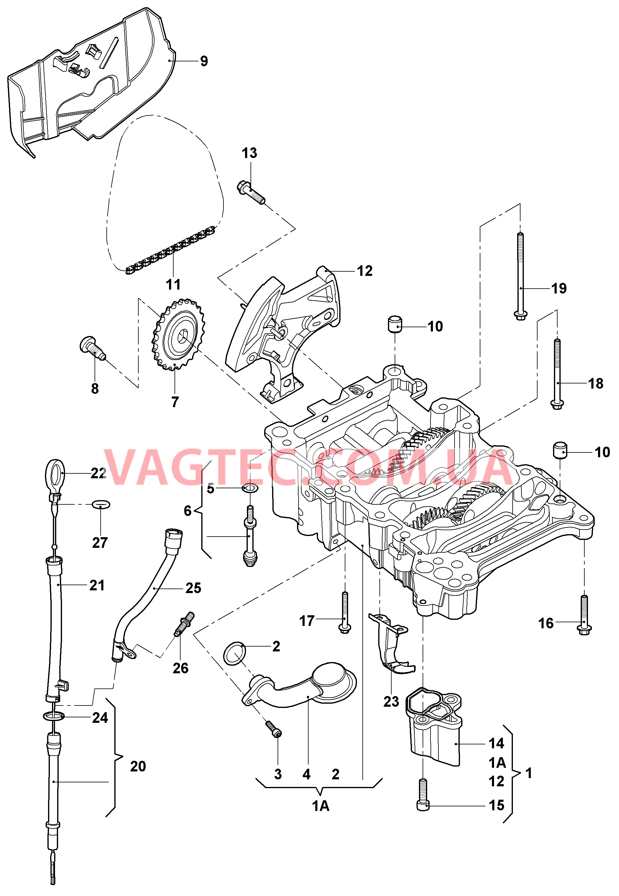 Насос, масляный Маслоизмерительный щуп Коробка дифференциала  для VOLKSWAGEN Jetta 2006-1