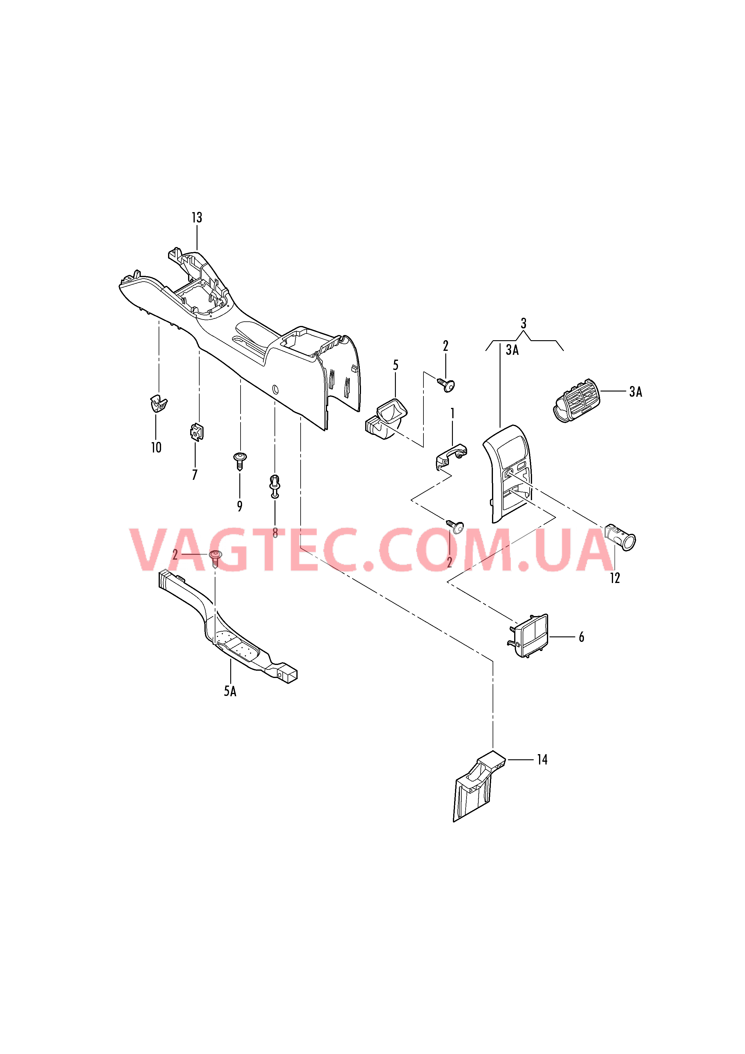 Центральная консоль  для VOLKSWAGEN Jetta 2018