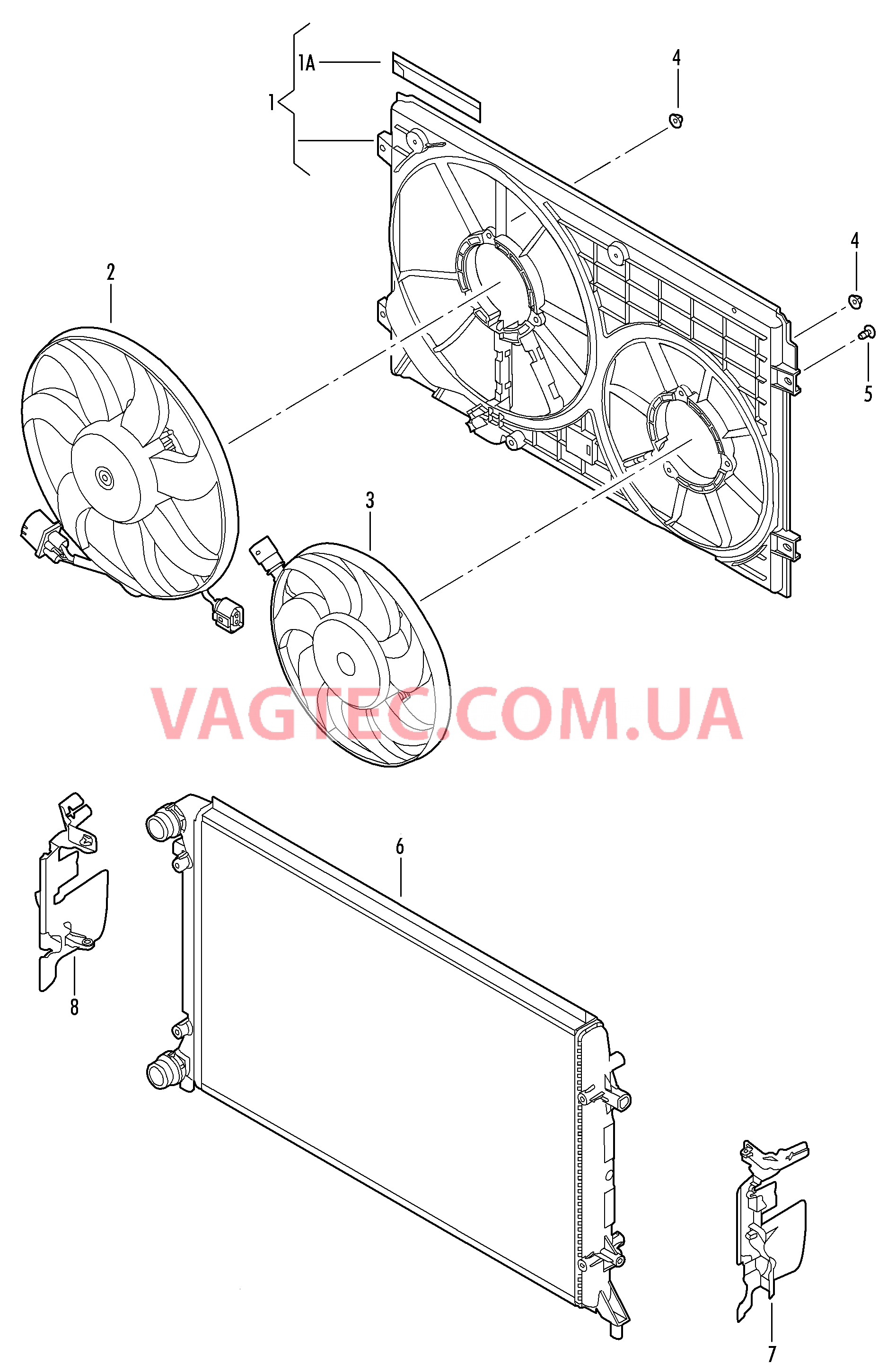 Рамка для двух вентиляторов  F 1K-8-000 001>> для VOLKSWAGEN Jetta 2007-1