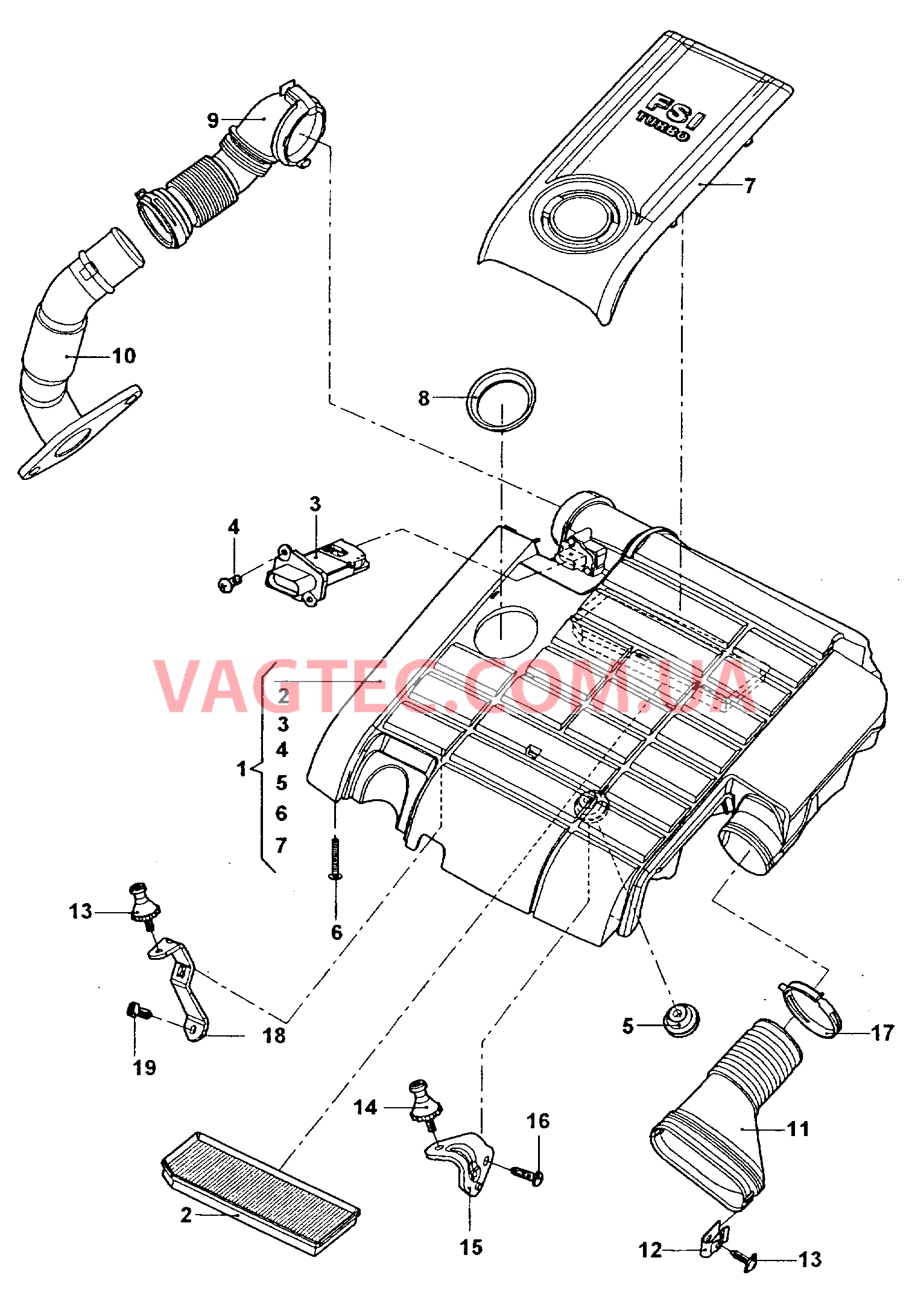 Возд. фильтр с сопутств. деталями  для VOLKSWAGEN Jetta 2008