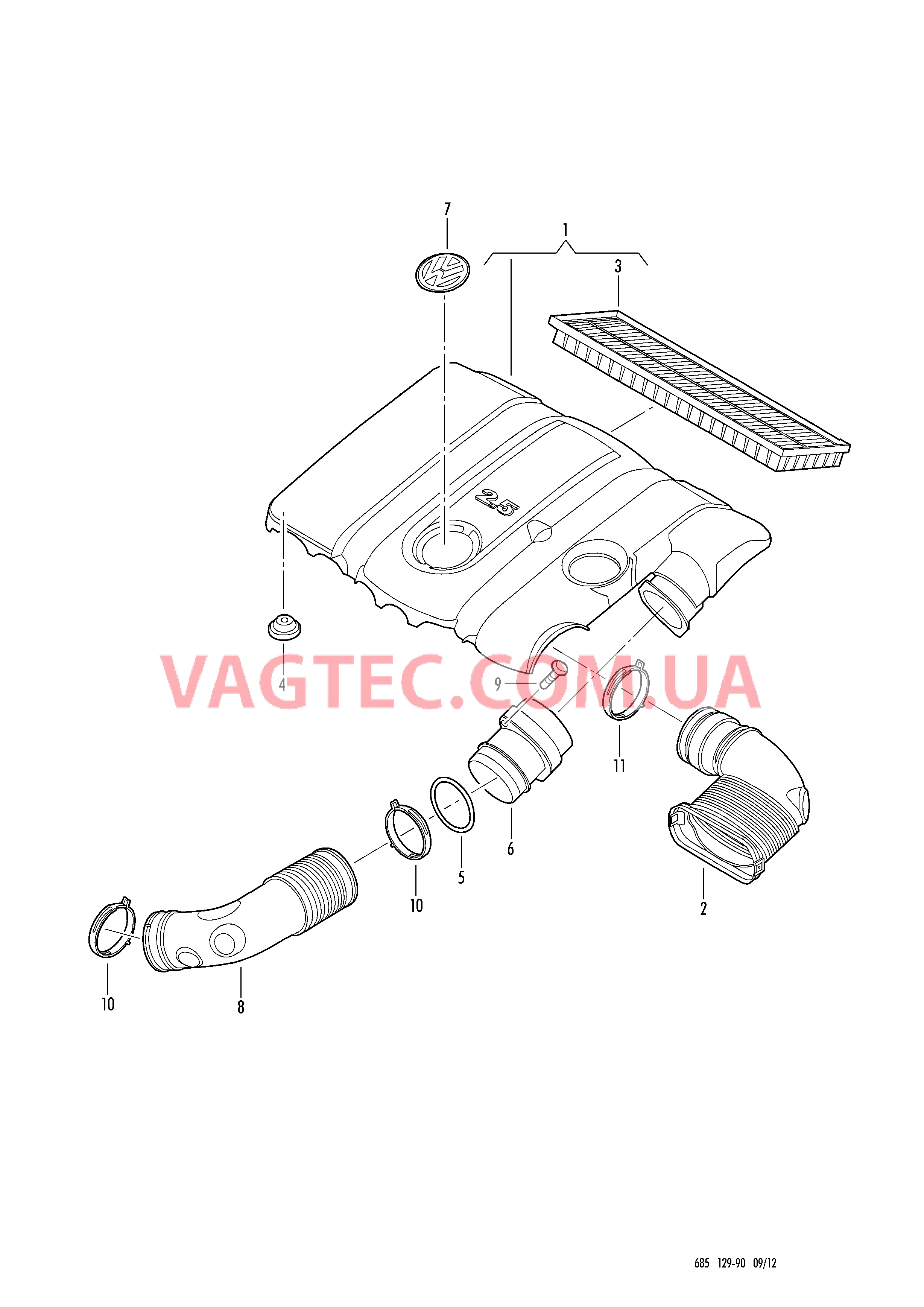 Возд. фильтр с сопутств. деталями   F 1K-8-000 001>> для VOLKSWAGEN Jetta 2007-1