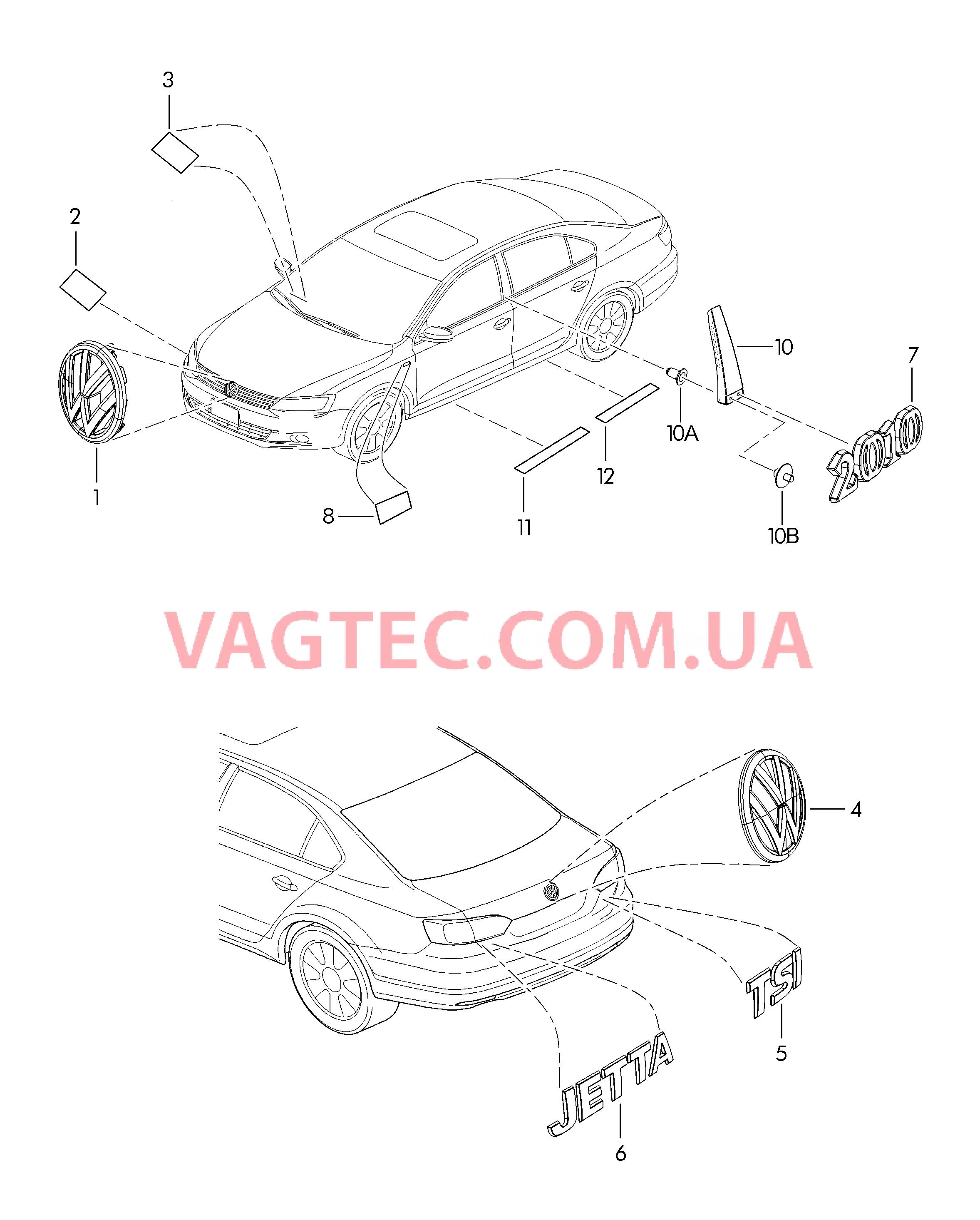 Надписи  для VOLKSWAGEN Jetta 2015-1