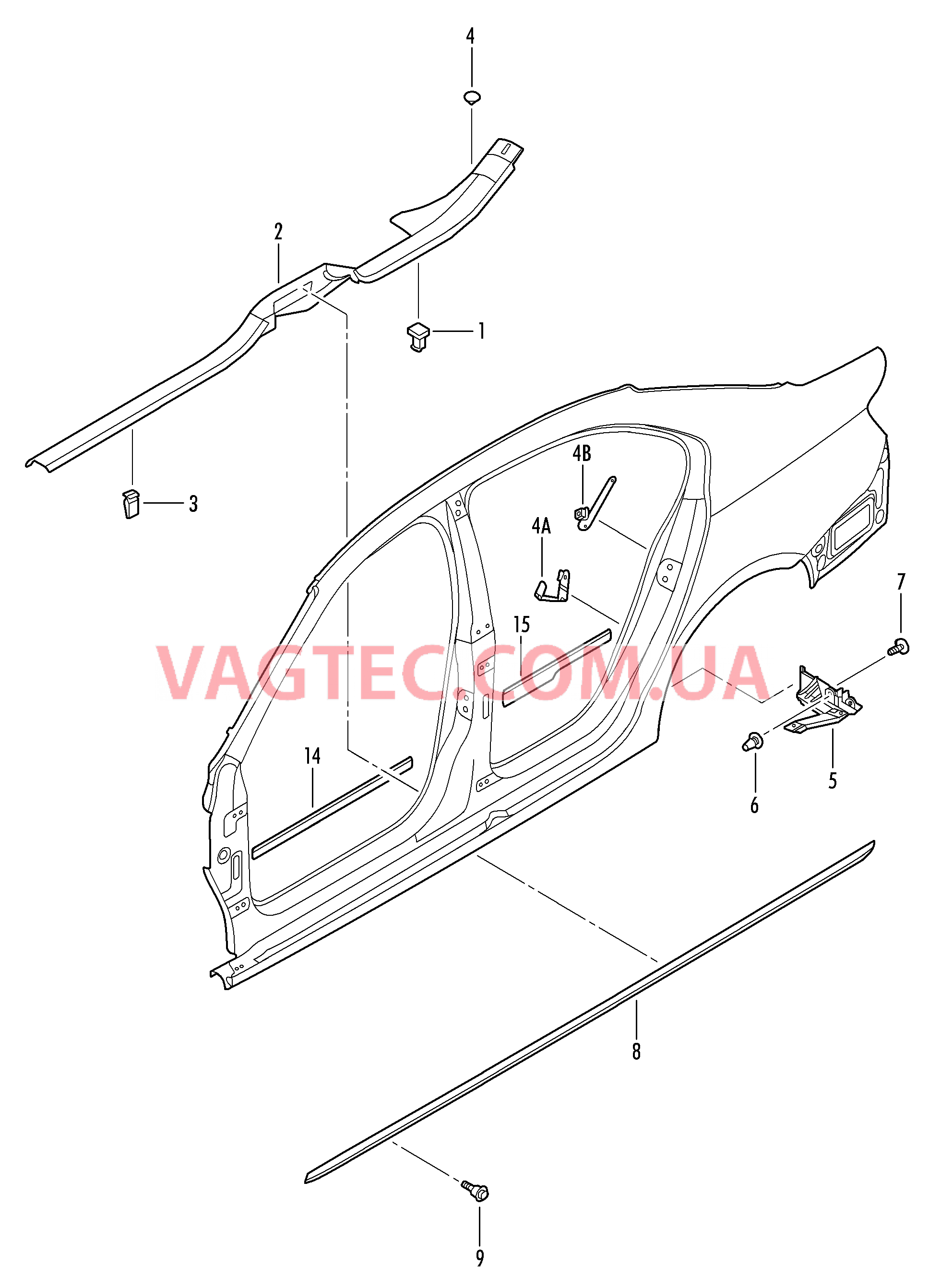 Накладка порога Кожух  для VOLKSWAGEN Jetta 2013-1