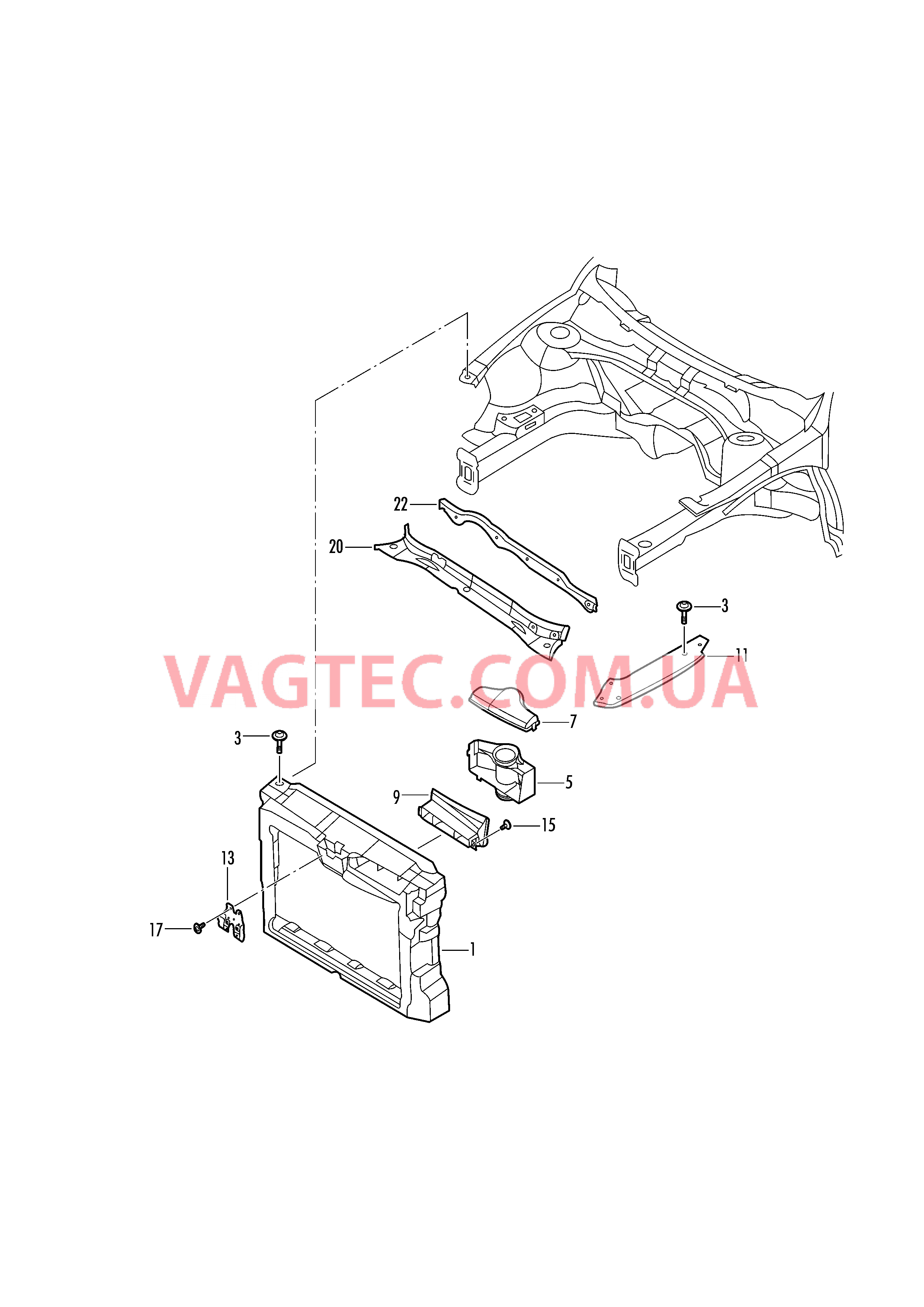 Передняя часть кузова без водоотводящего короба  для VOLKSWAGEN Jetta 2017-1