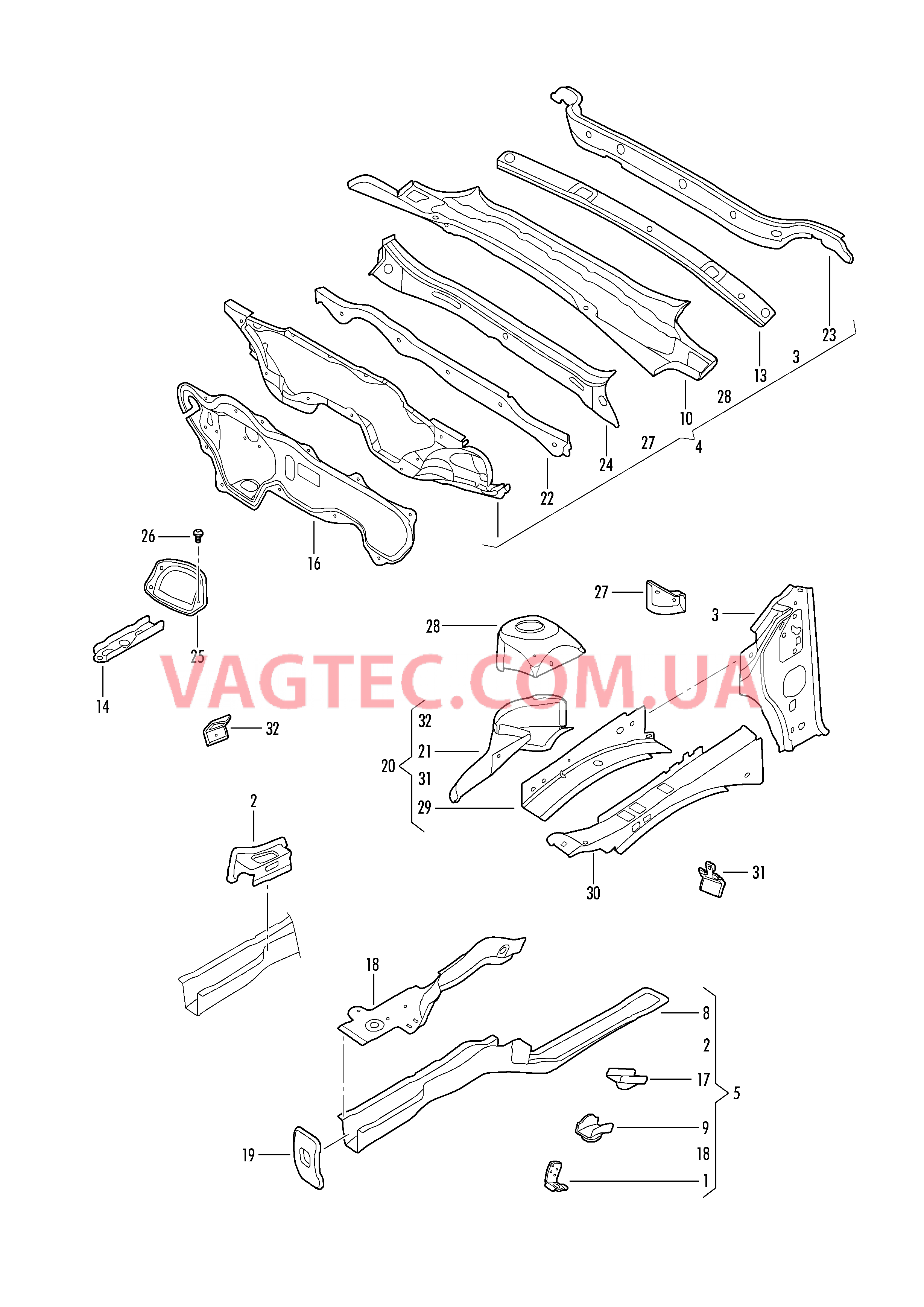 Лонжерон Арка колеса  для VOLKSWAGEN Jetta 2014-2